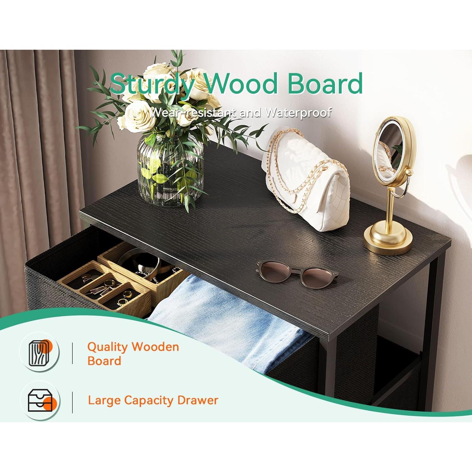 Cajonera AODK 4 Cajones Tela Estructura Acero Negra