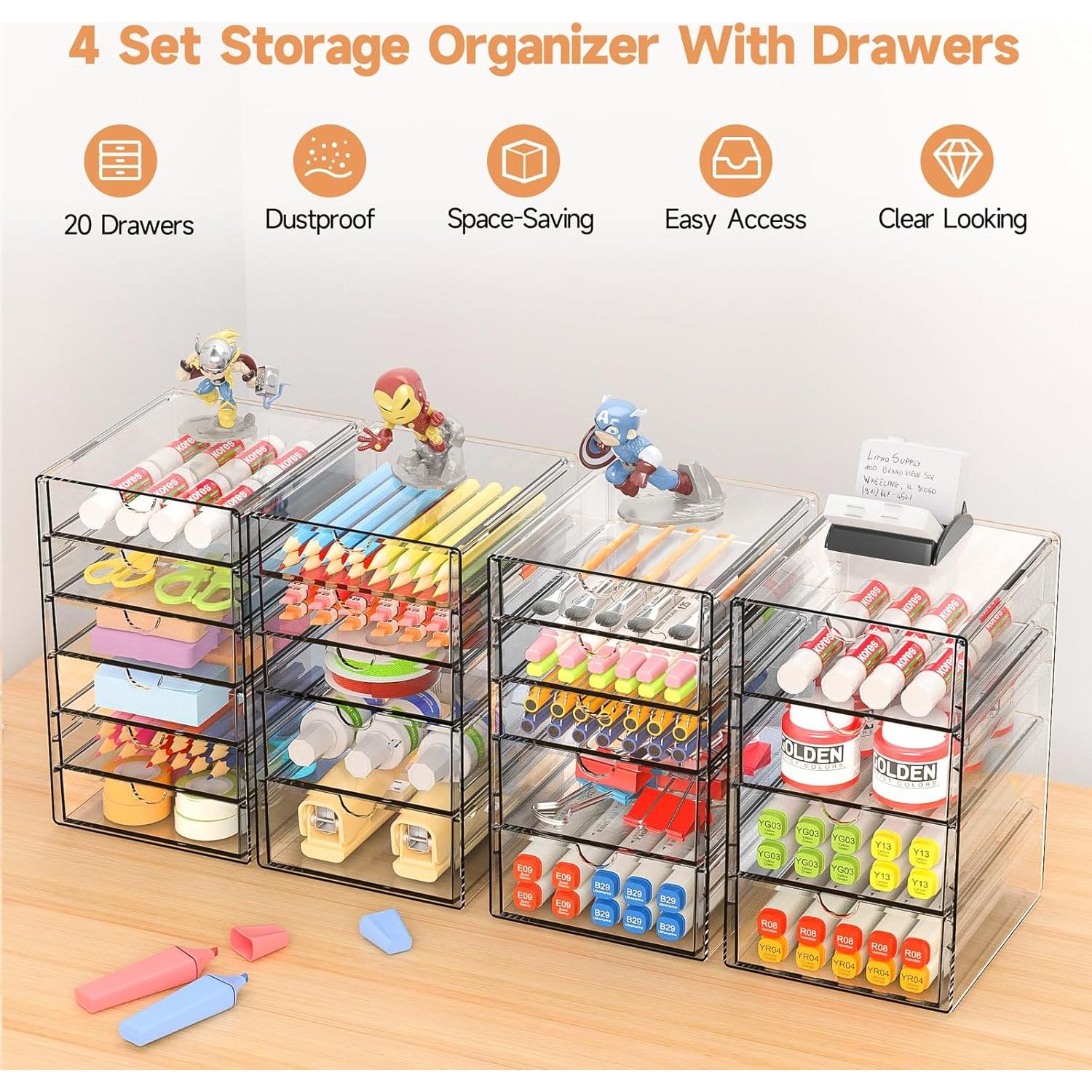 Organizador de Maquillaje DOMNIU 20 Cajones Acrílico Transparente