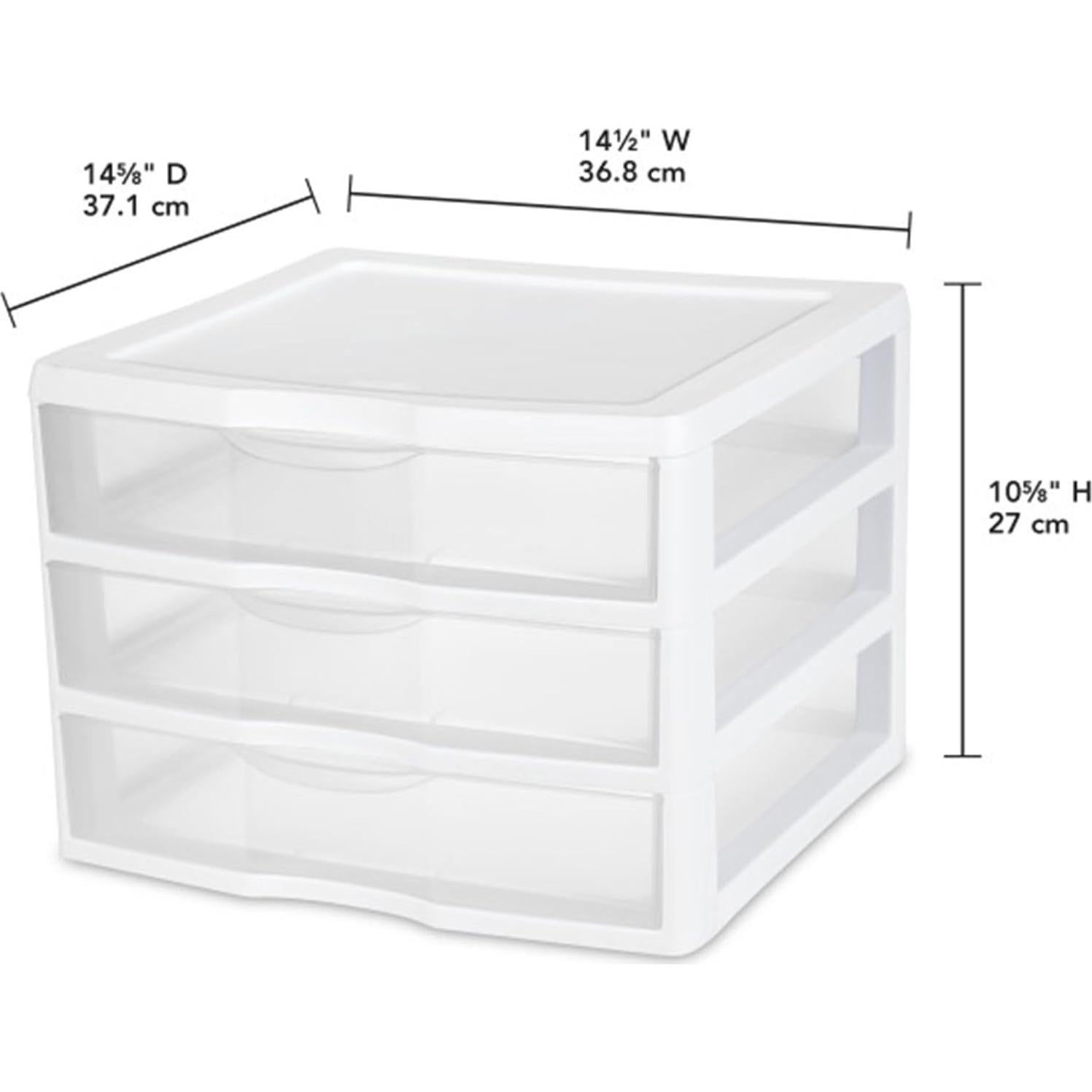 Organizador de Cajones Sterilite 3 Cajones Plástico Blanco