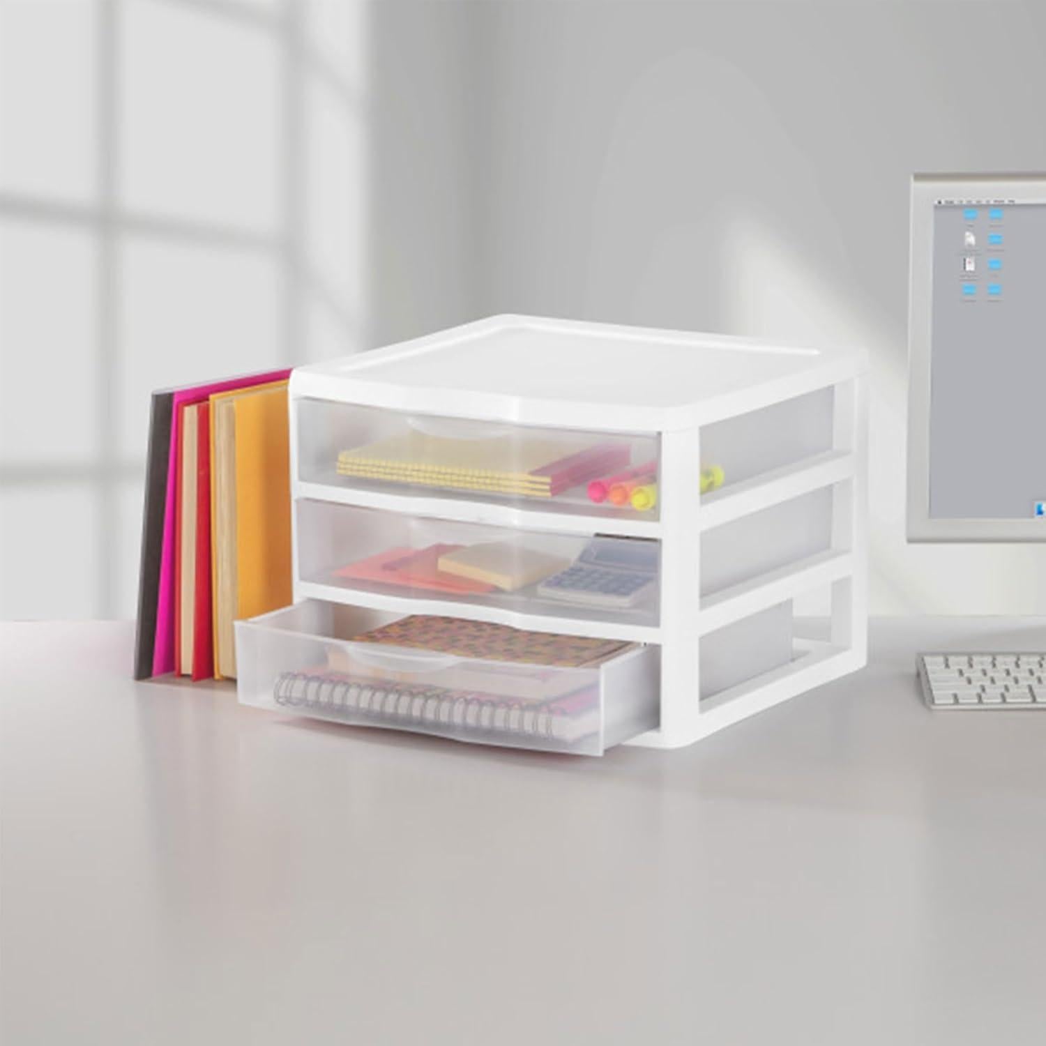 Organizador de Cajones Sterilite 3 Cajones Plástico Blanco