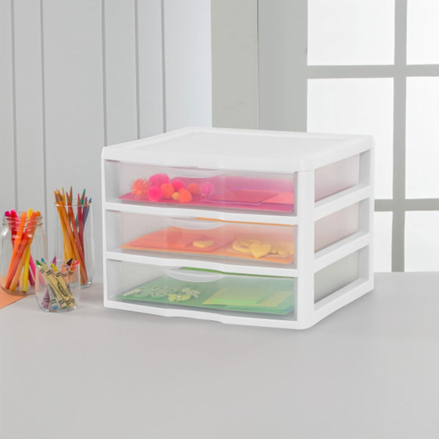 Organizador de Cajones Sterilite 3 Cajones Plástico Blanco