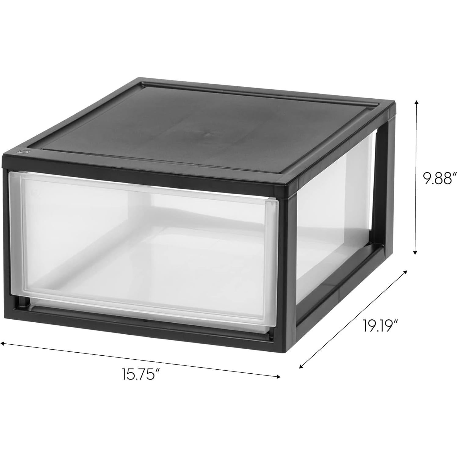 Organizador de Cajones Plástico IRIS USA 30 L - 2 Pack Negro