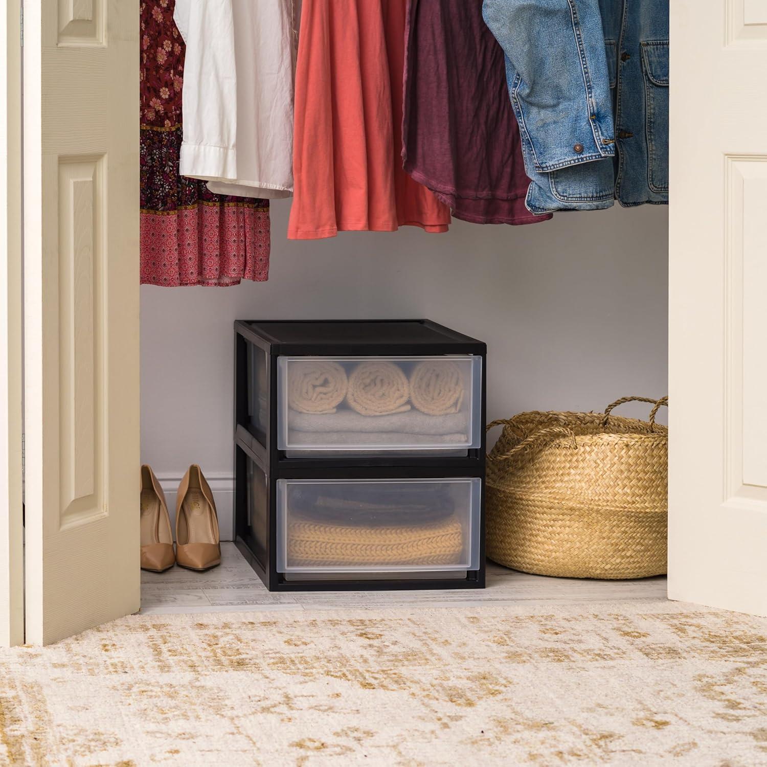 Organizador de Cajones Plástico IRIS USA 30 L - 2 Pack Negro