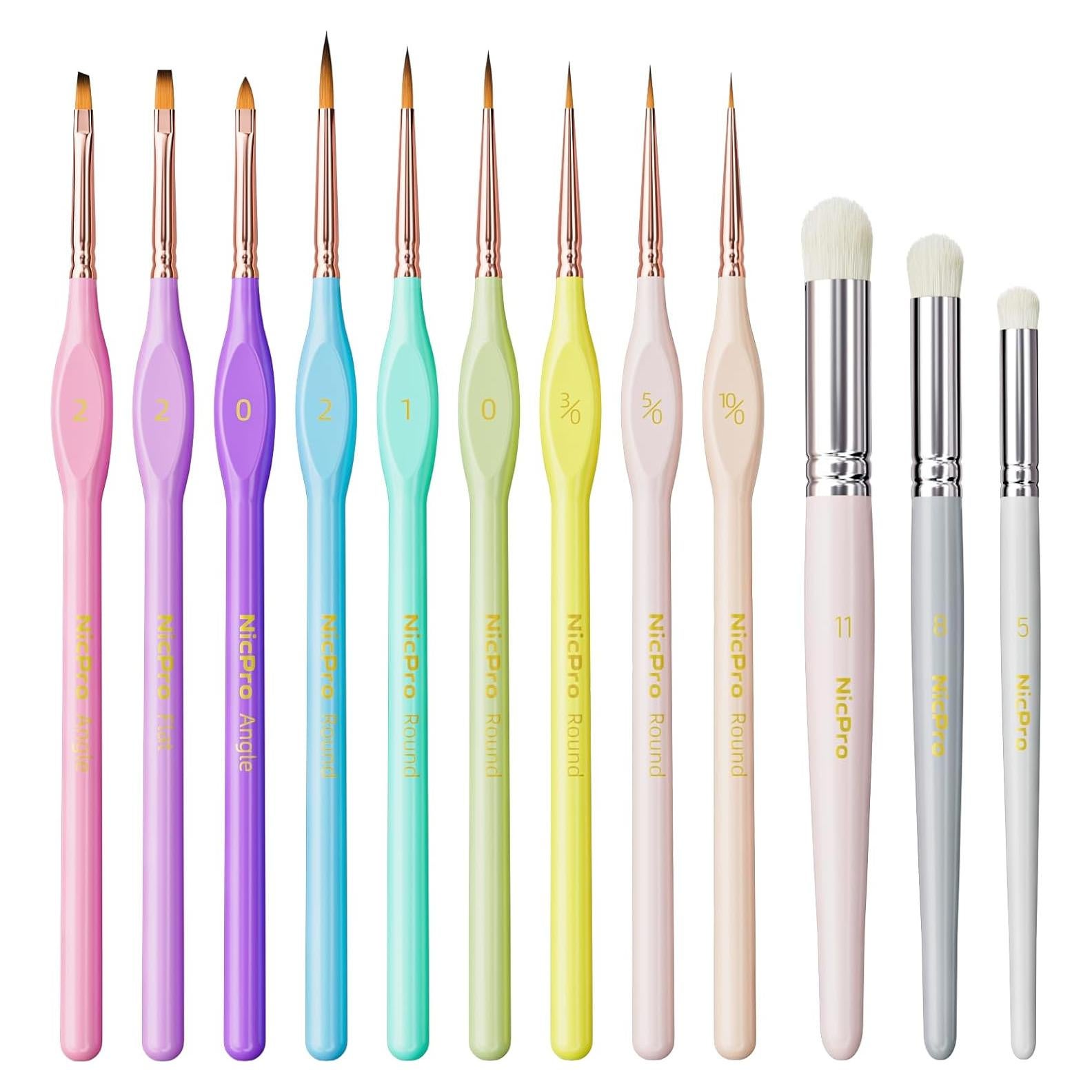 Conjunto de Pinceles Nicpro 12PCS para Acrílico y Acuarela