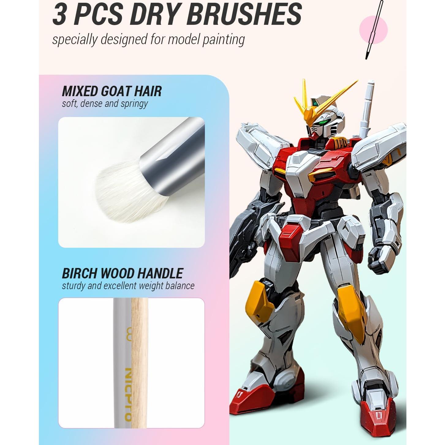 Conjunto de Pinceles Nicpro 12PCS para Acrílico y Acuarela