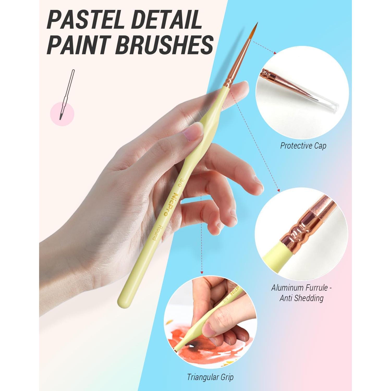 Conjunto de Pinceles Nicpro 12PCS para Acrílico y Acuarela