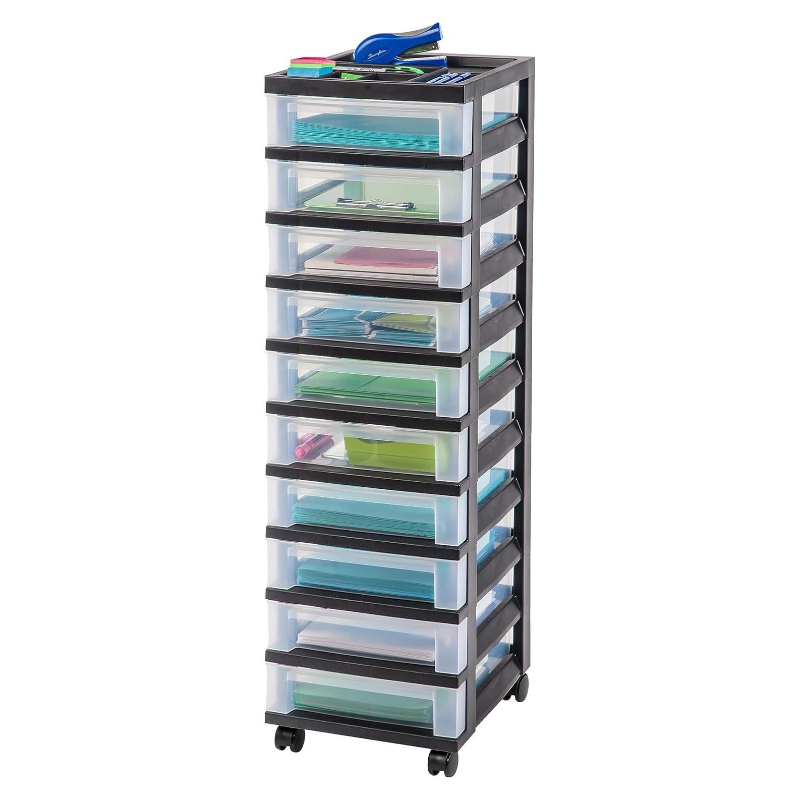 Carro Organizador IRIS USA 10 Cajones Móvil Negro