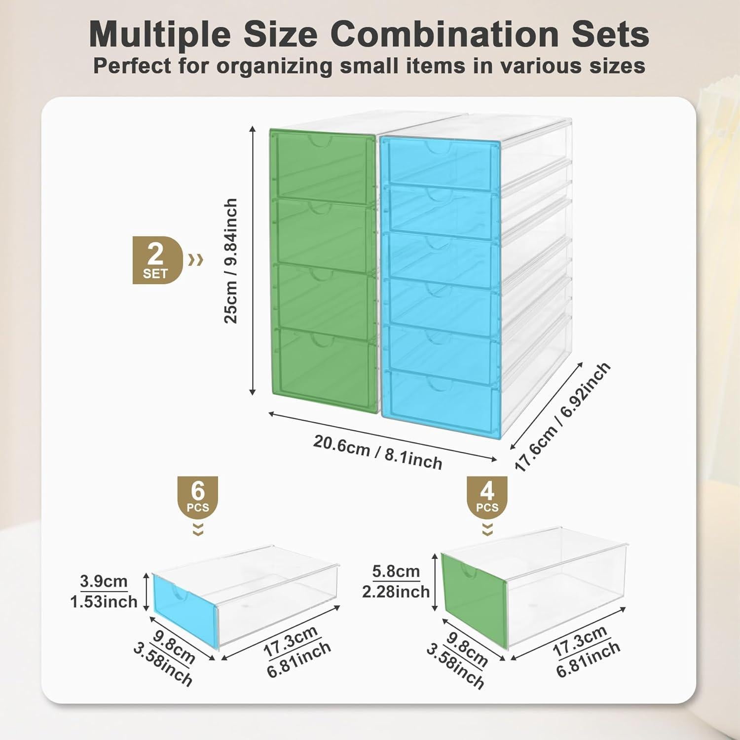 Organizador Acrílico UDUK con 10 Cajones Transparentes