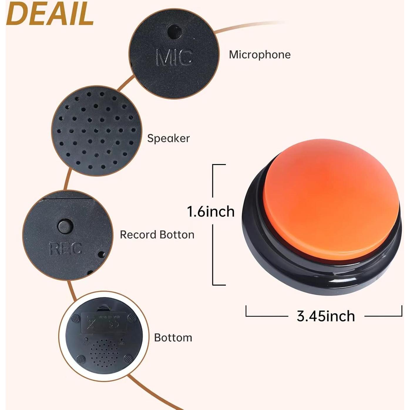 Botón de Grabación de Voz Artista Desconocido 4 Colores 30s