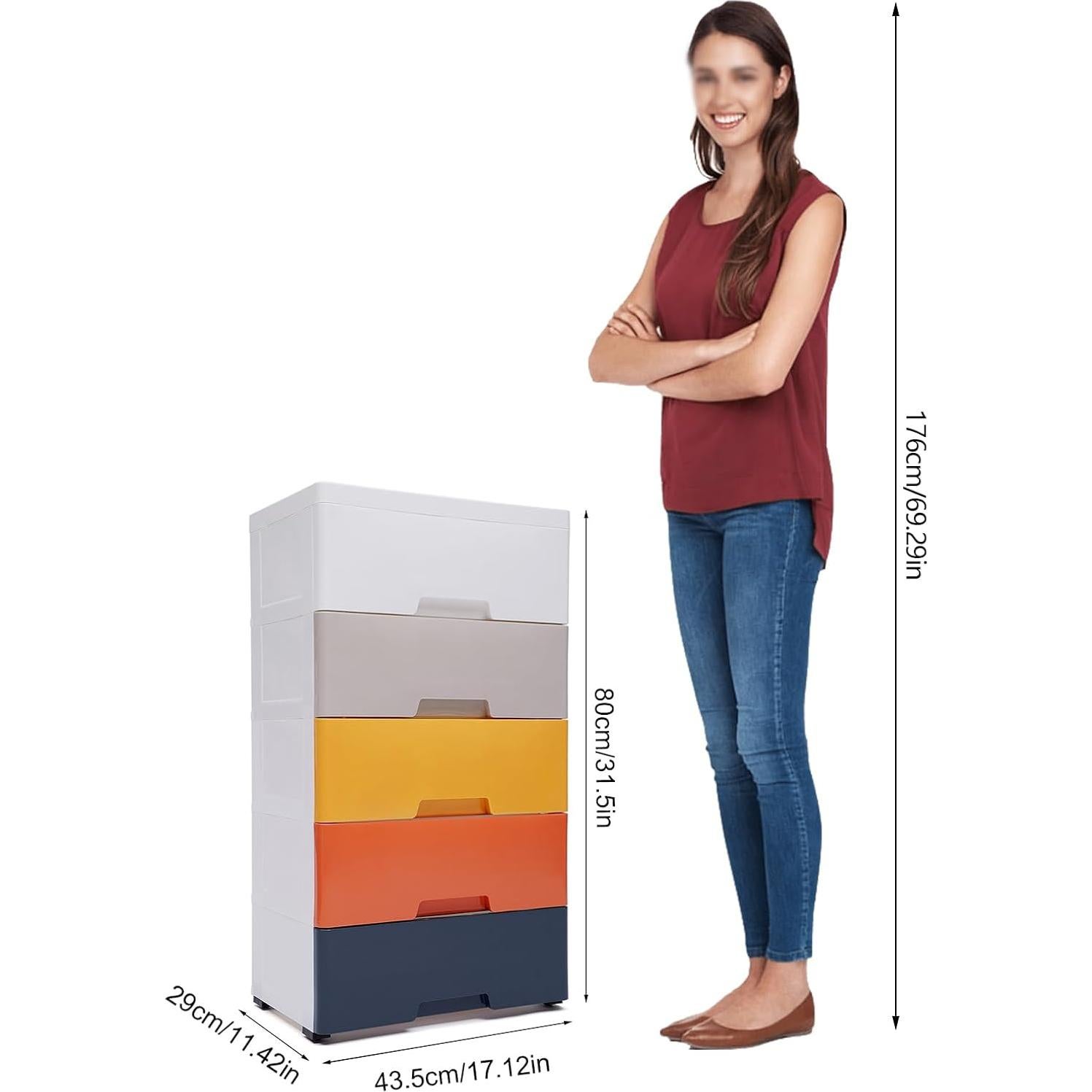 Cómoda Lzerahera 5 Cajones Almacenamiento Color Ruidoso