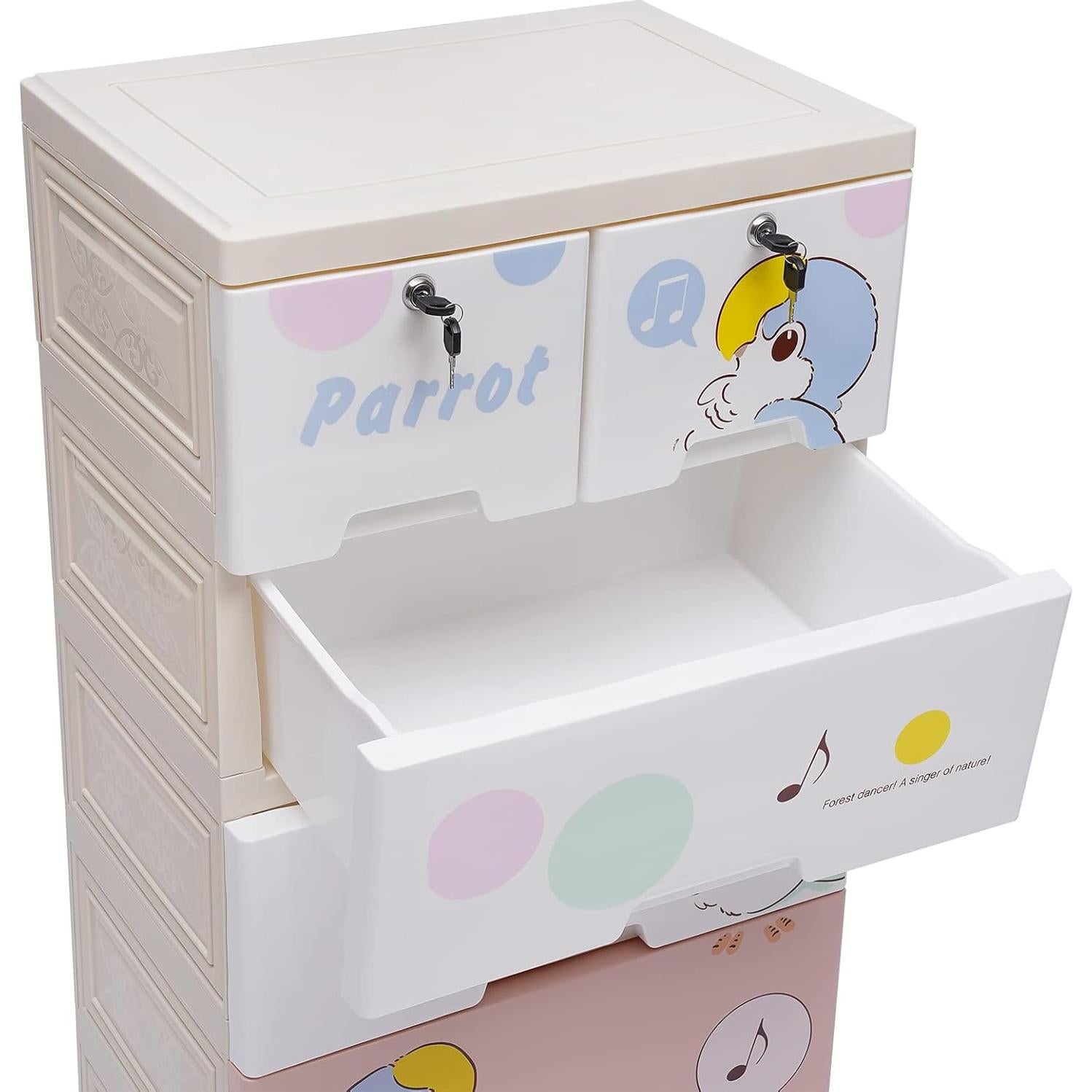 Armario de Almacenamiento Yaminie 6 Cajones Multicolor