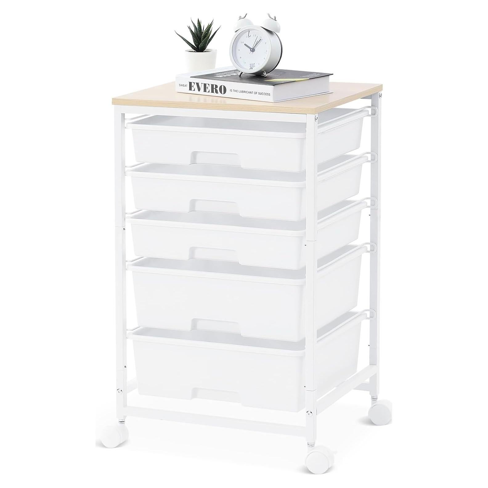 Carro de Almacenamiento SYKIARIOL 5 Cajones Blanco