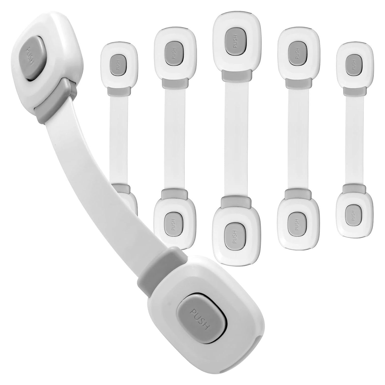 Cerraduras de Seguridad Fursafe&Q para Gabinetes - 6 Paquete Gris