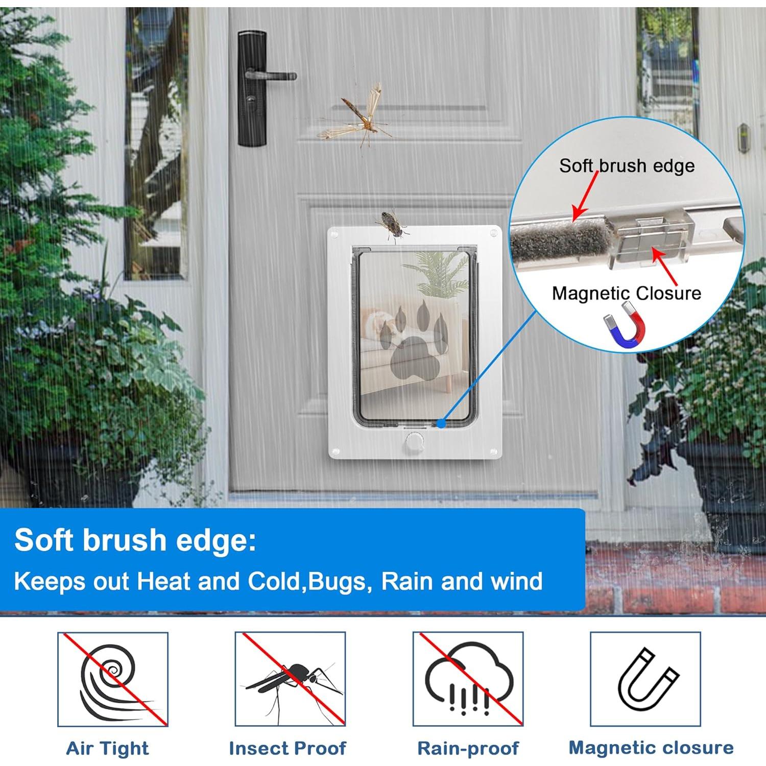 Puerta para Mascotas CEESC Pequeña Blanca a Prueba de Clima