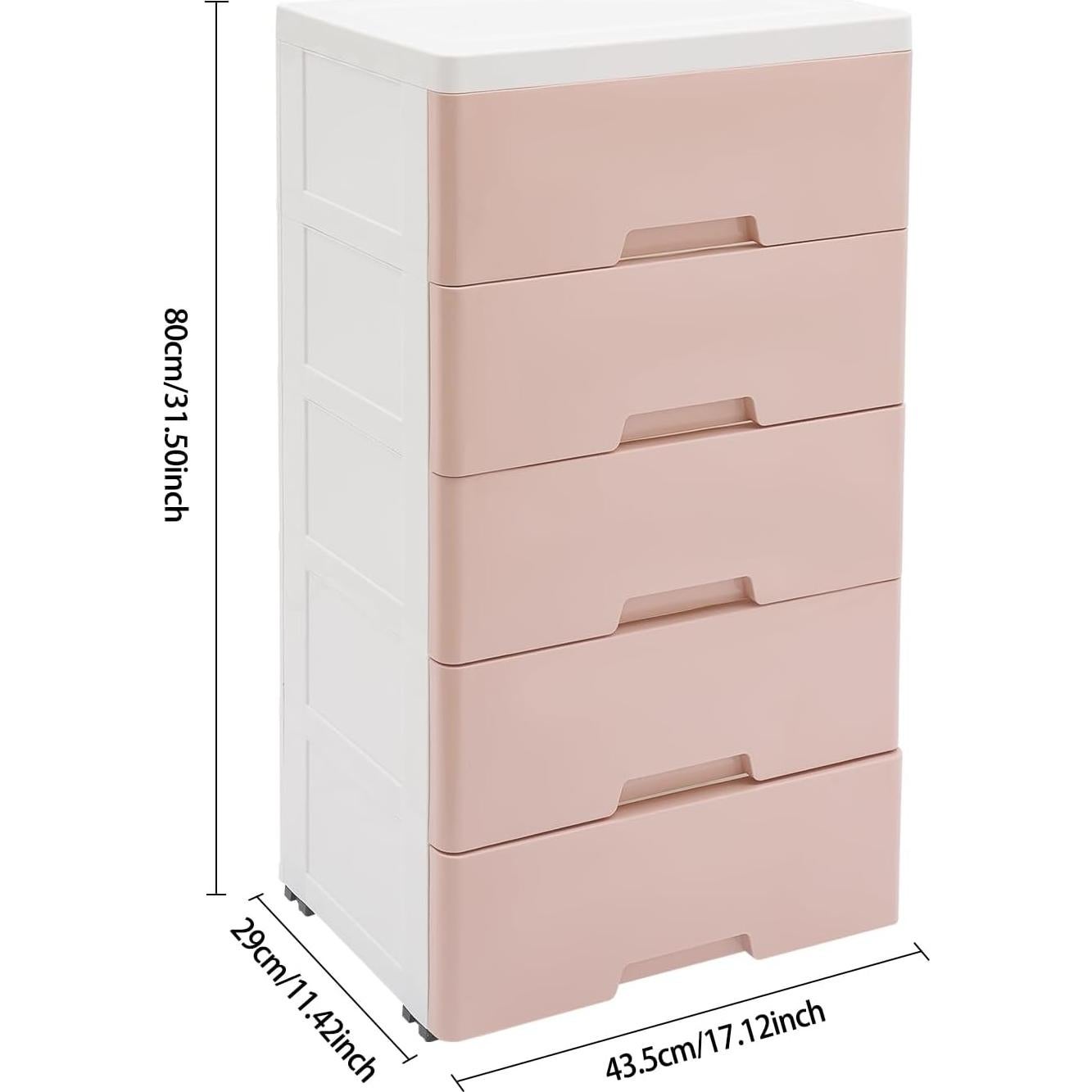 Armario de Almacenamiento TrueyEssence 5 Cajones Rosa