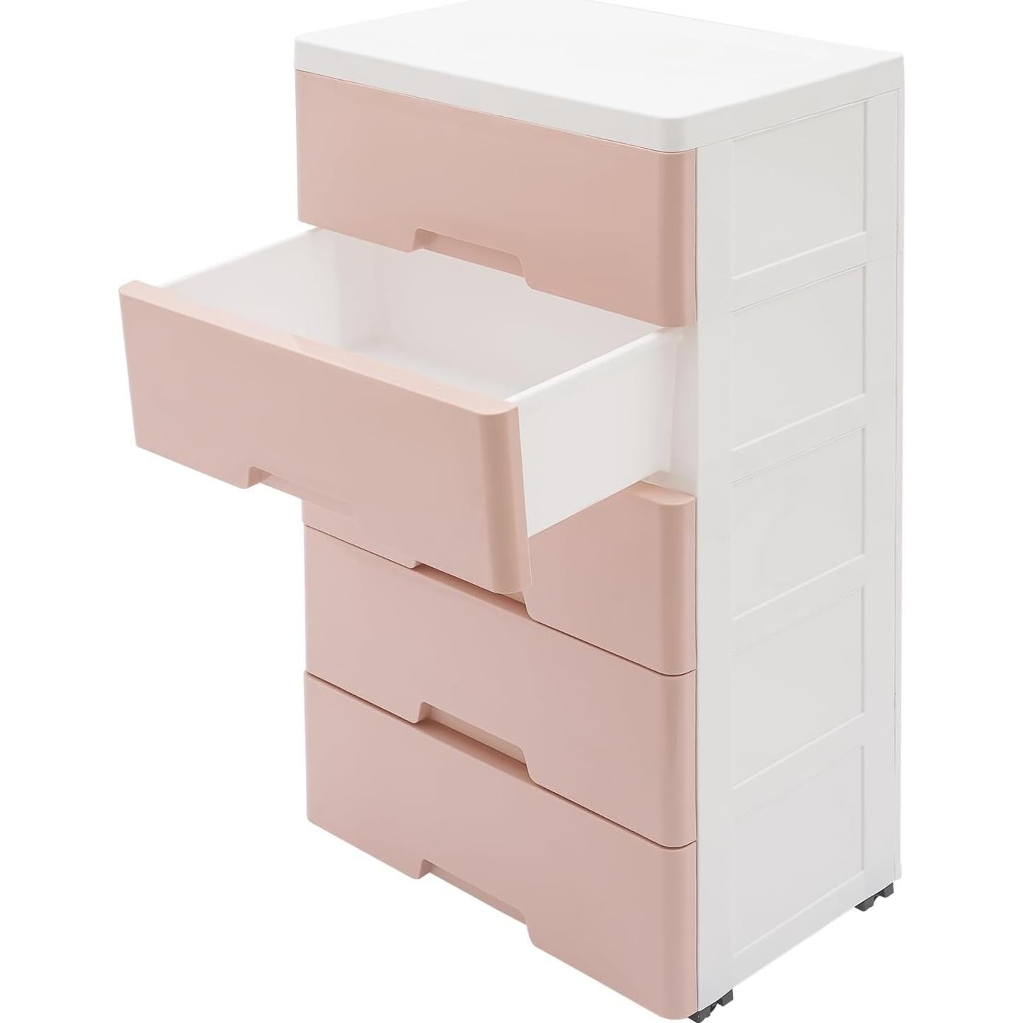 Armario de Almacenamiento TrueyEssence 5 Cajones Rosa