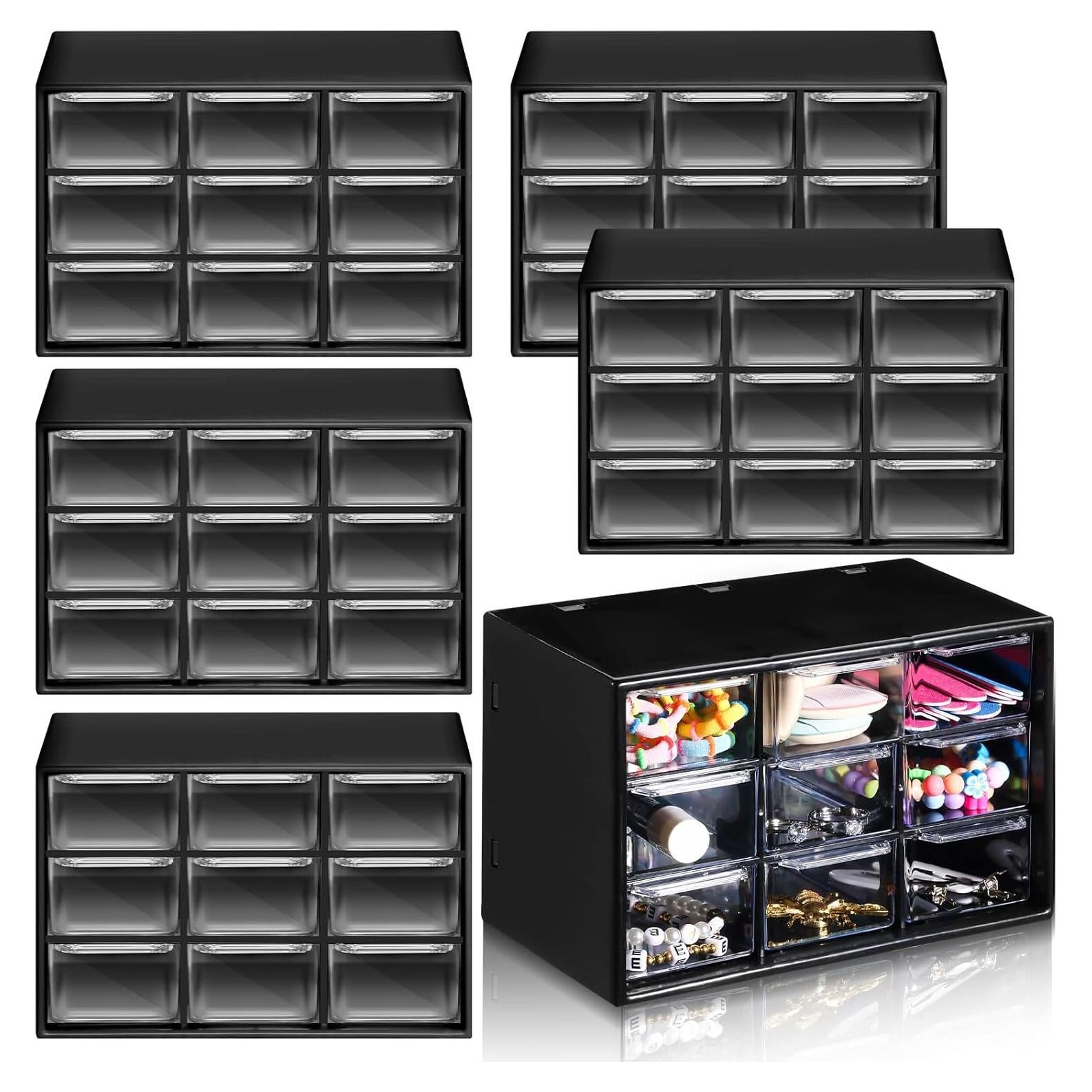 Organizador de Cajones Amyhill 6 Pcs 9 Cajones Plástico Negro