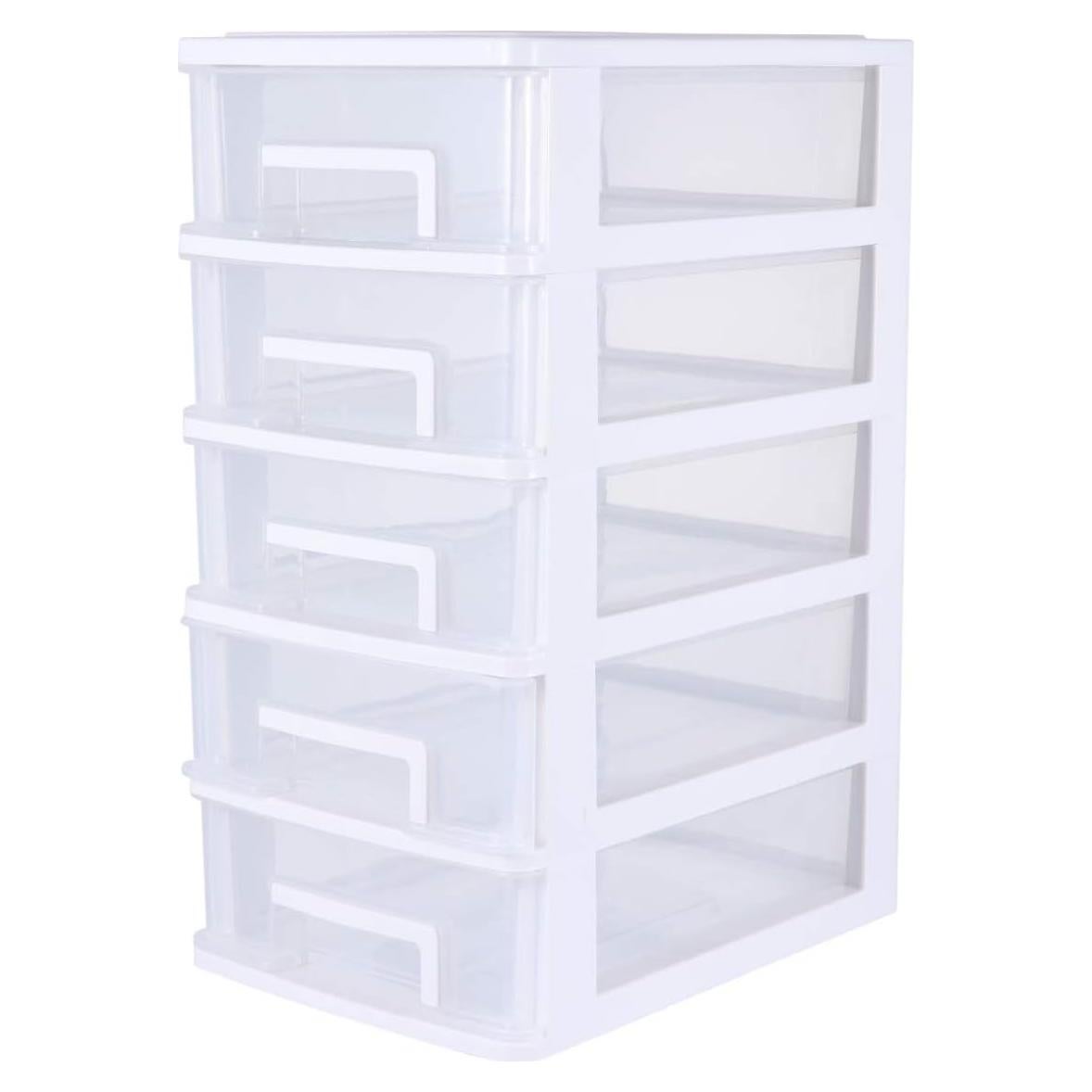 PATKAW Organizador de Cajones de Plástico 5 Cajones 31.4x21.1cm