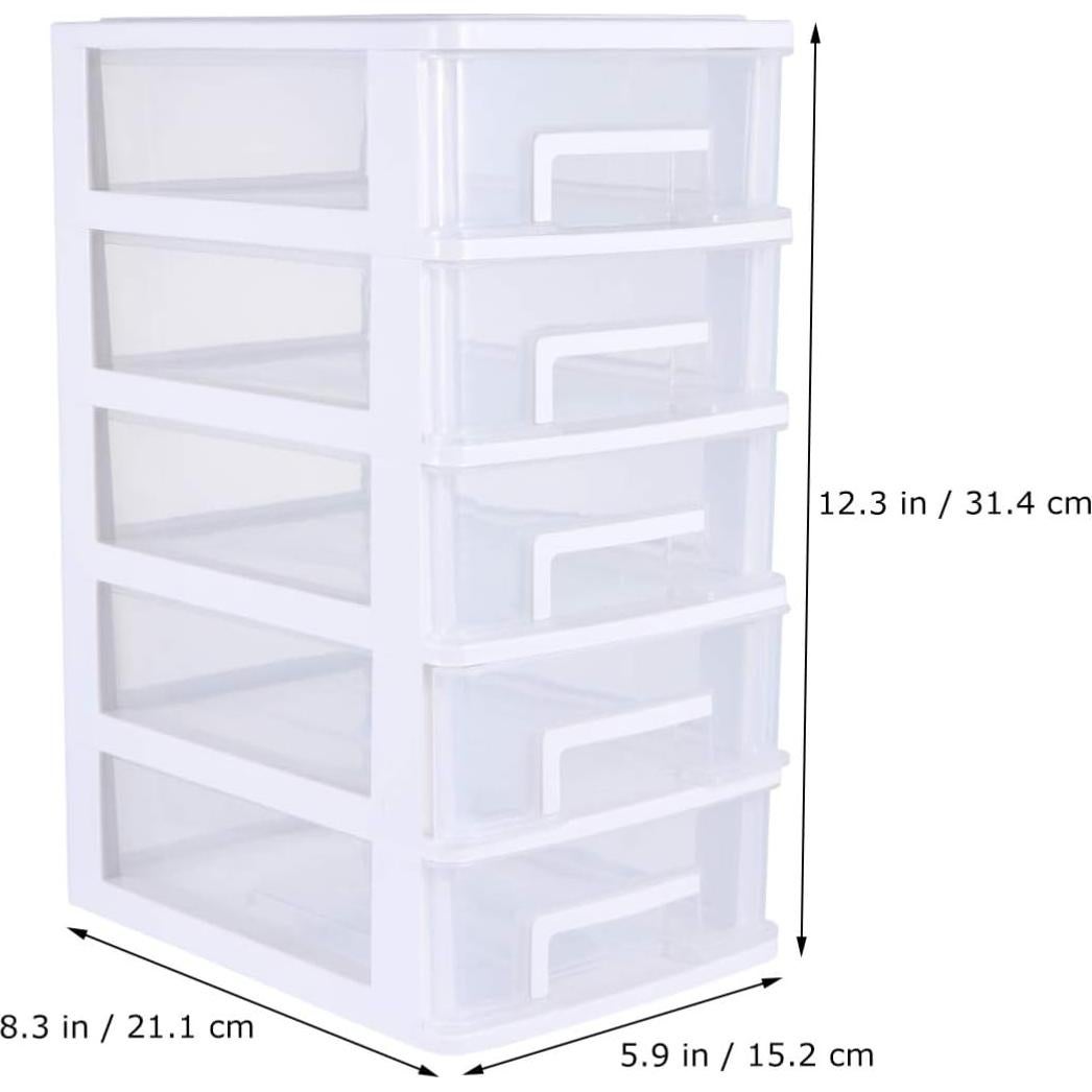 PATKAW Organizador de Cajones de Plástico 5 Cajones 31.4x21.1cm