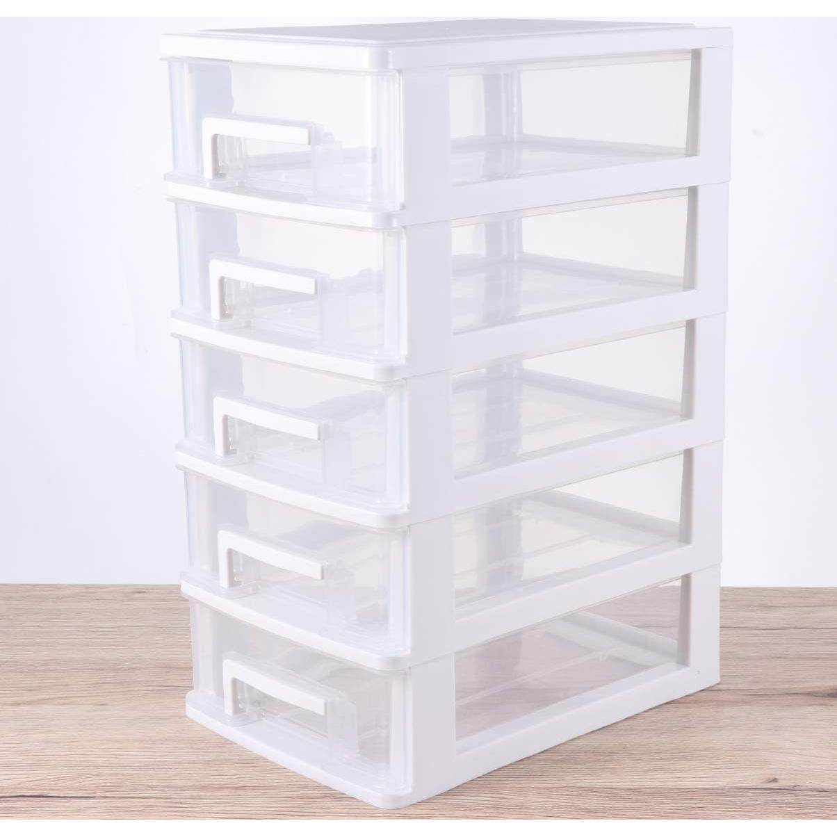 PATKAW Organizador de Cajones de Plástico 5 Cajones 31.4x21.1cm