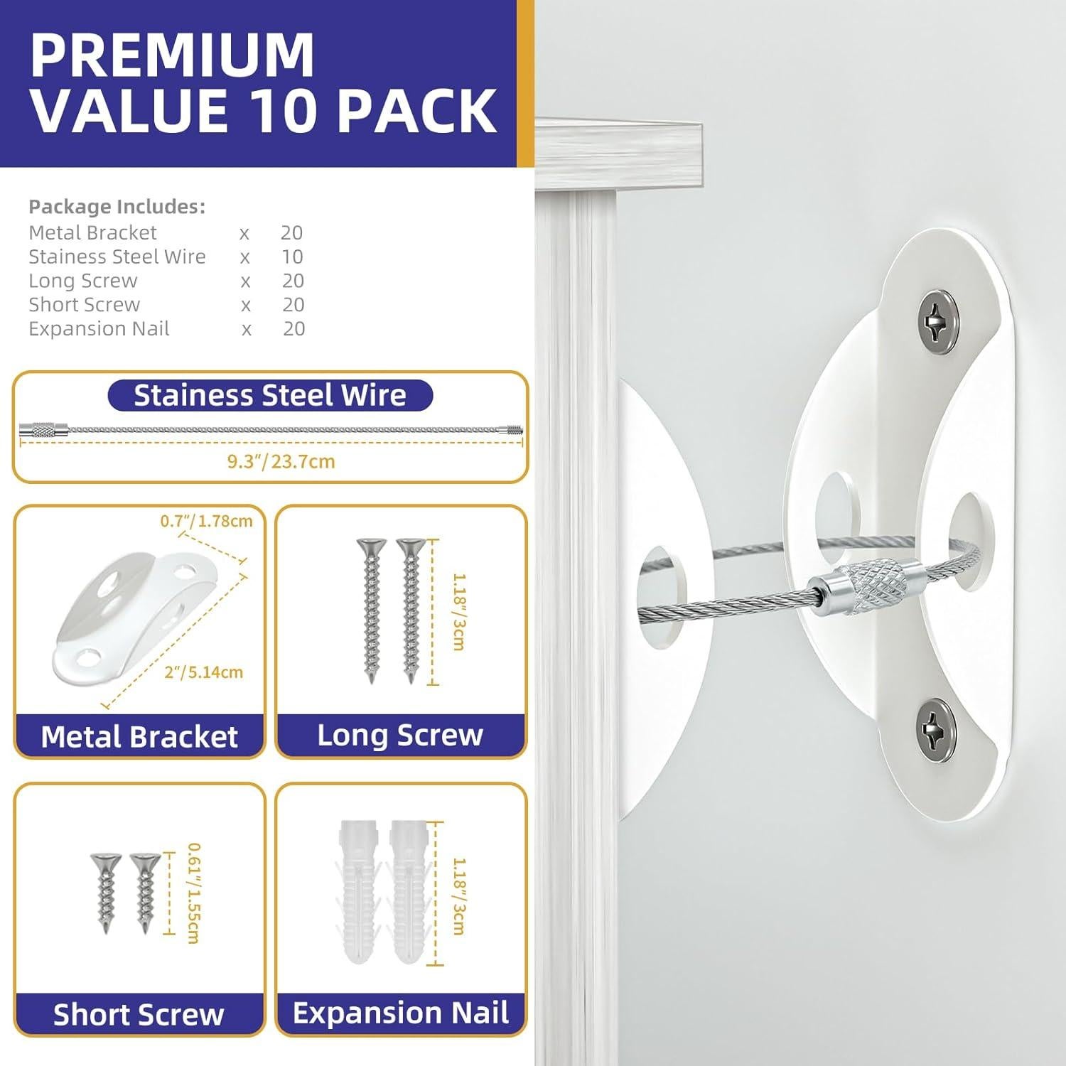 Anclajes de Muebles 4our Kiddies 10 Paquete Seguridad Infantil