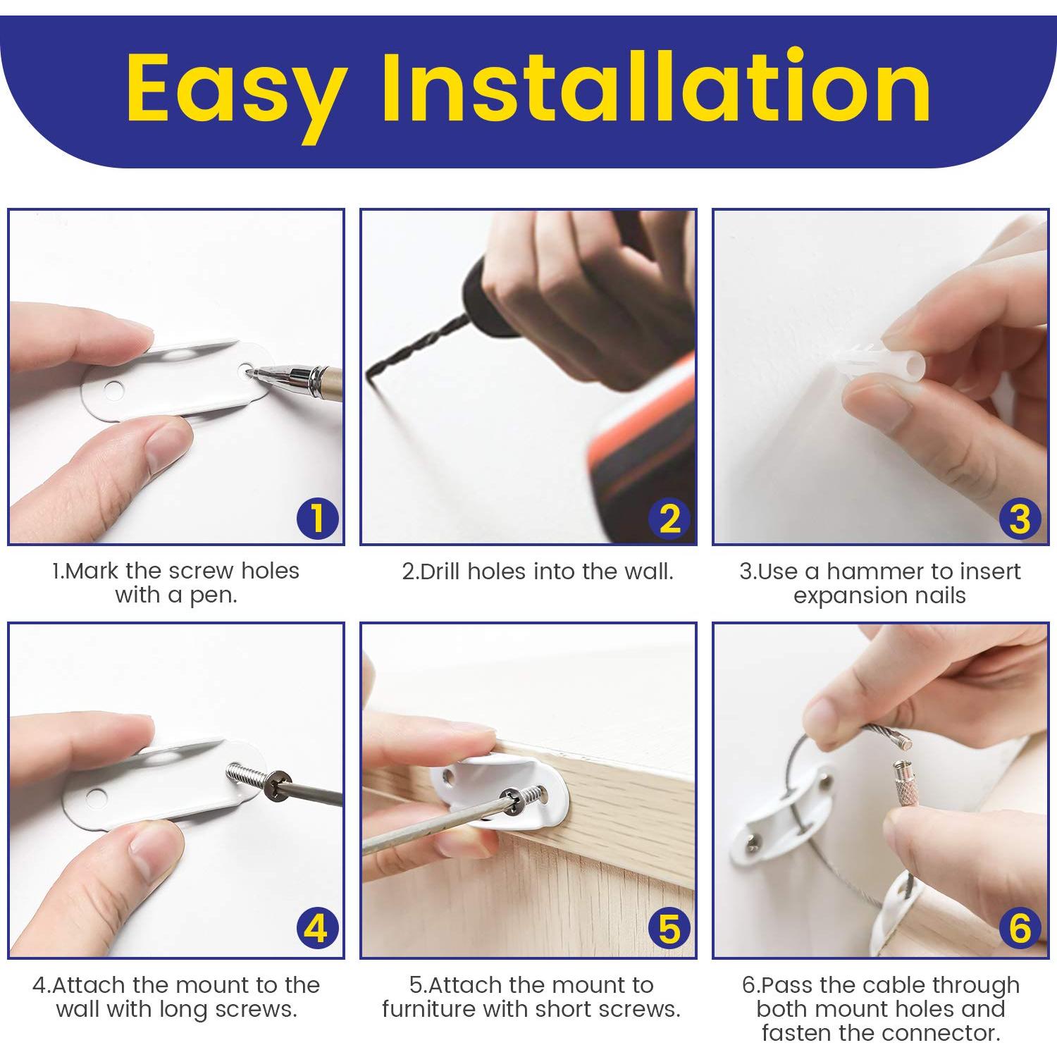 Anclajes de Muebles 4our Kiddies 10 Paquete Seguridad Infantil