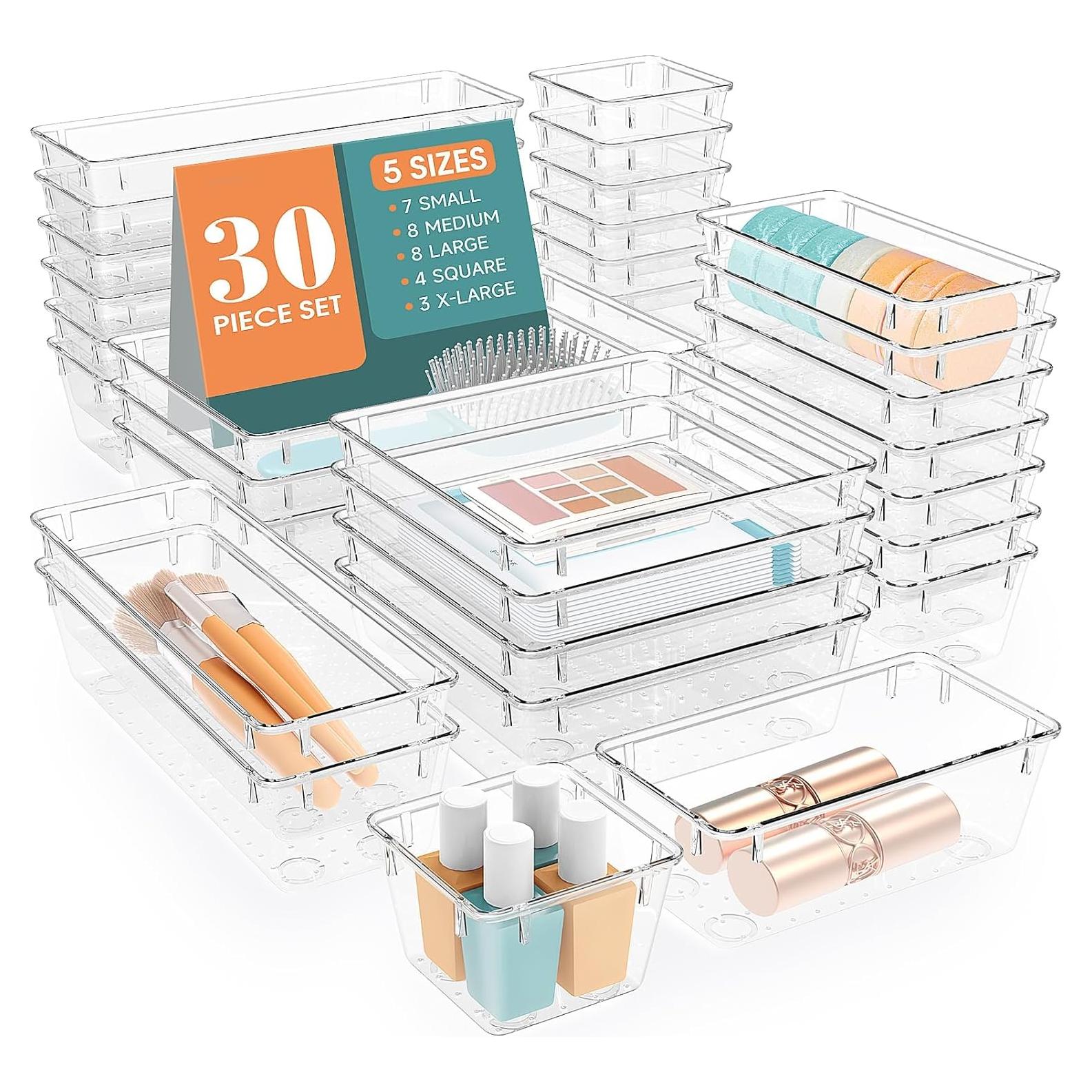 Organizadores de Cajones WOWBOX 30 Piezas Plástico Transparente