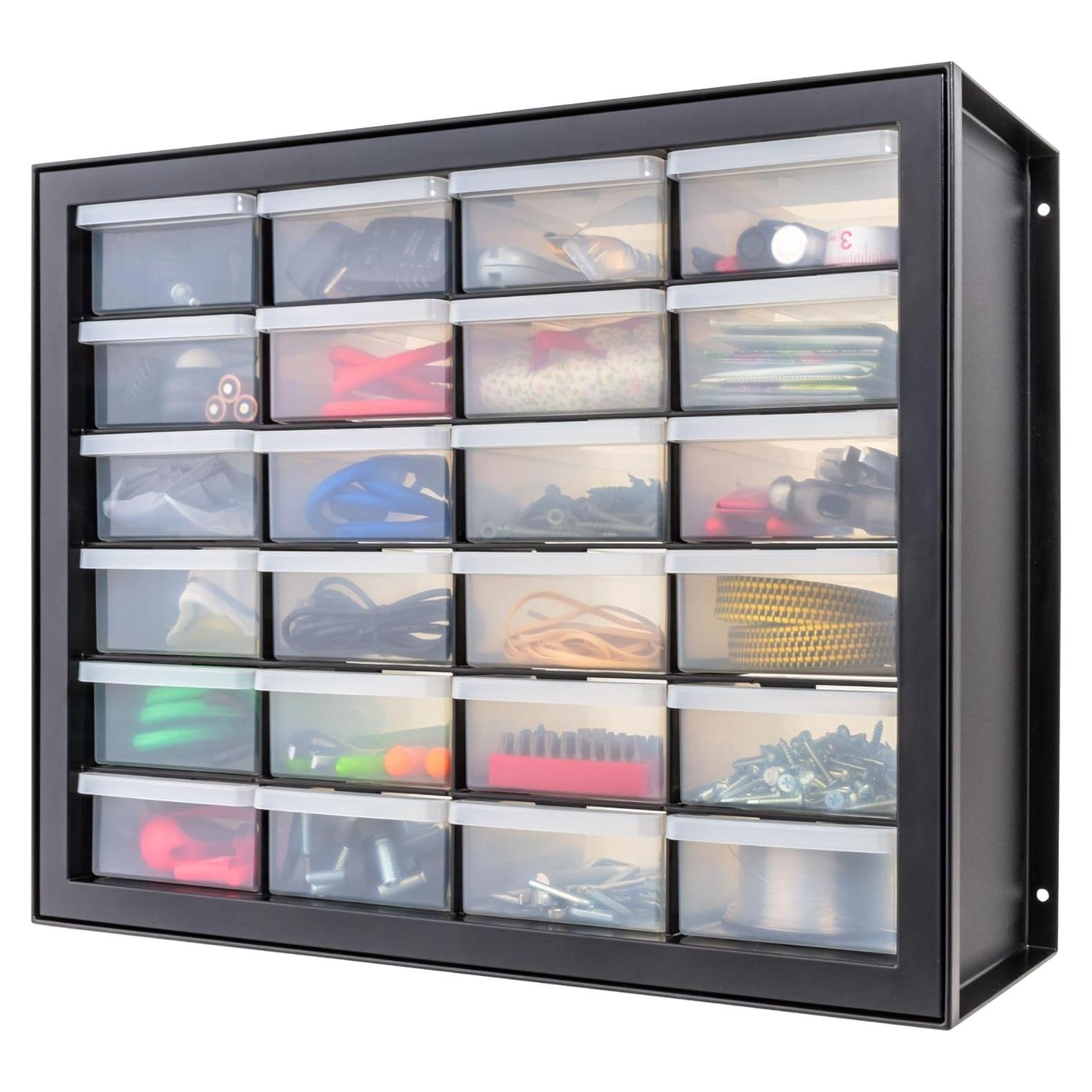 Organizador de Cajones de Plástico IRIS USA 24 Cajones Negro