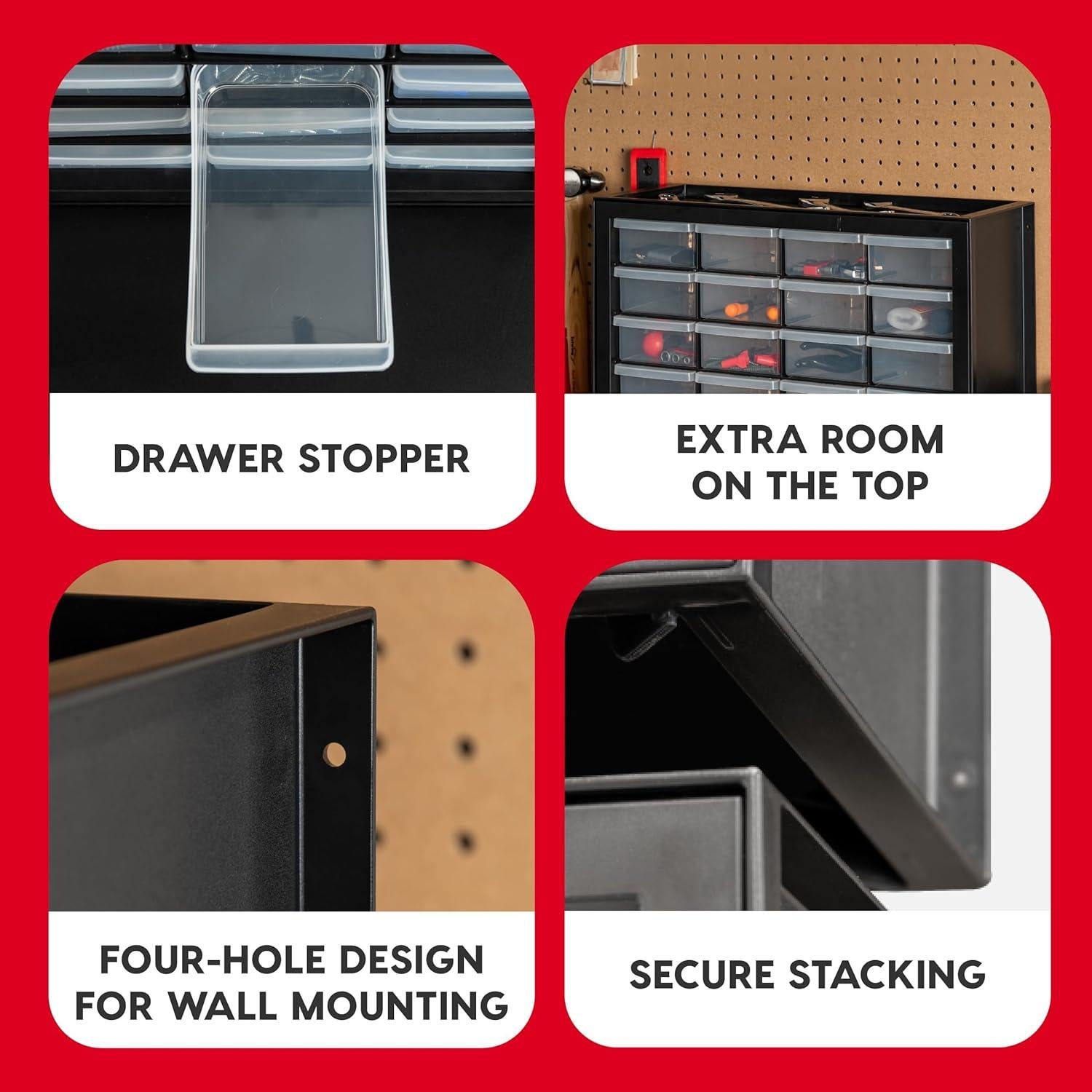 Organizador de Cajones de Plástico IRIS USA 24 Cajones Negro