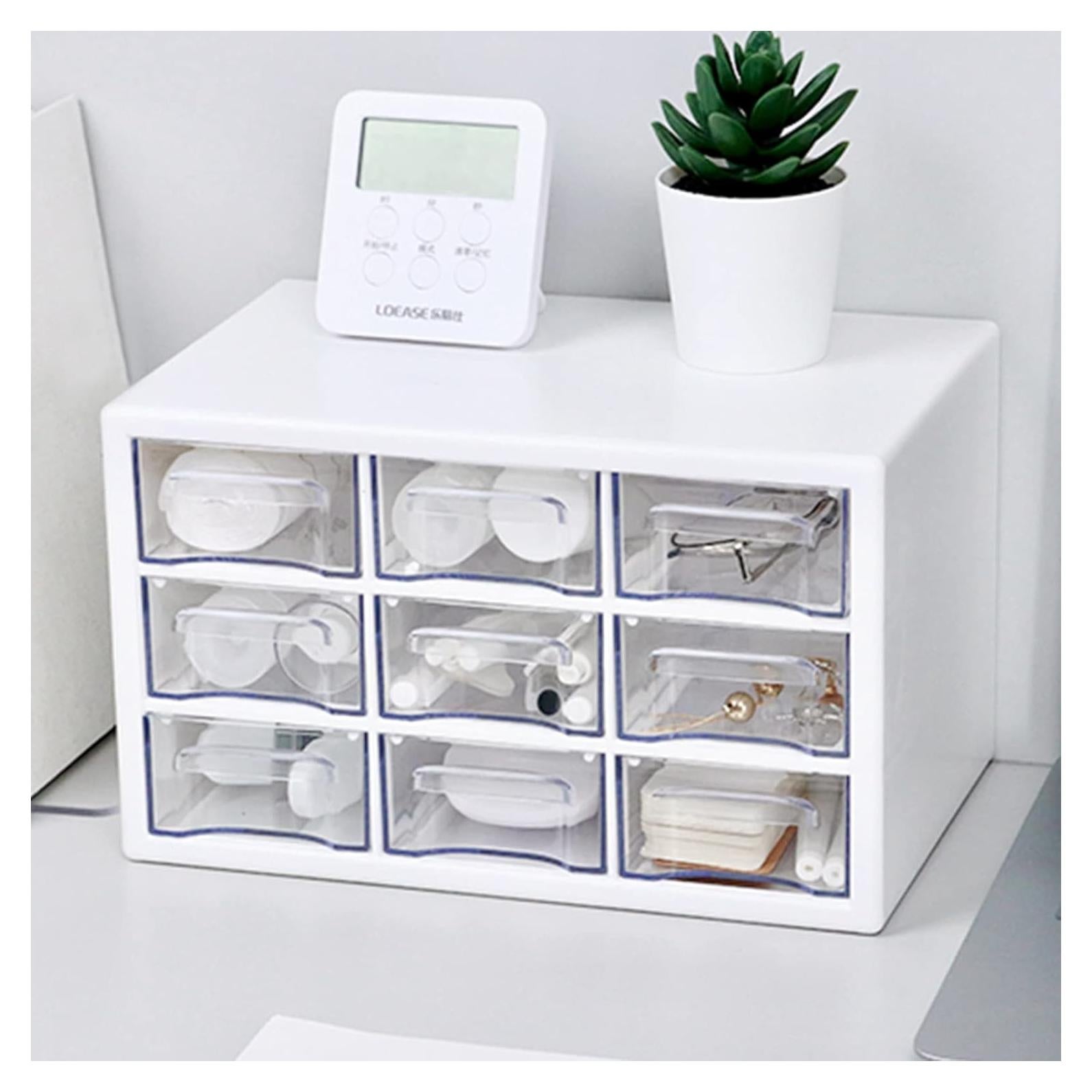 Organizador de Escritorio MYKASEN 9 Cajones Plástico Blanco