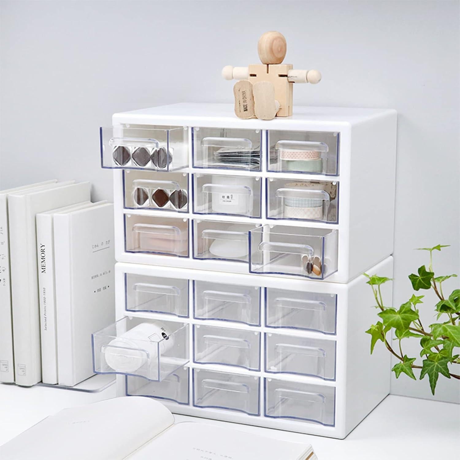 Organizador de Escritorio MYKASEN 9 Cajones Plástico Blanco