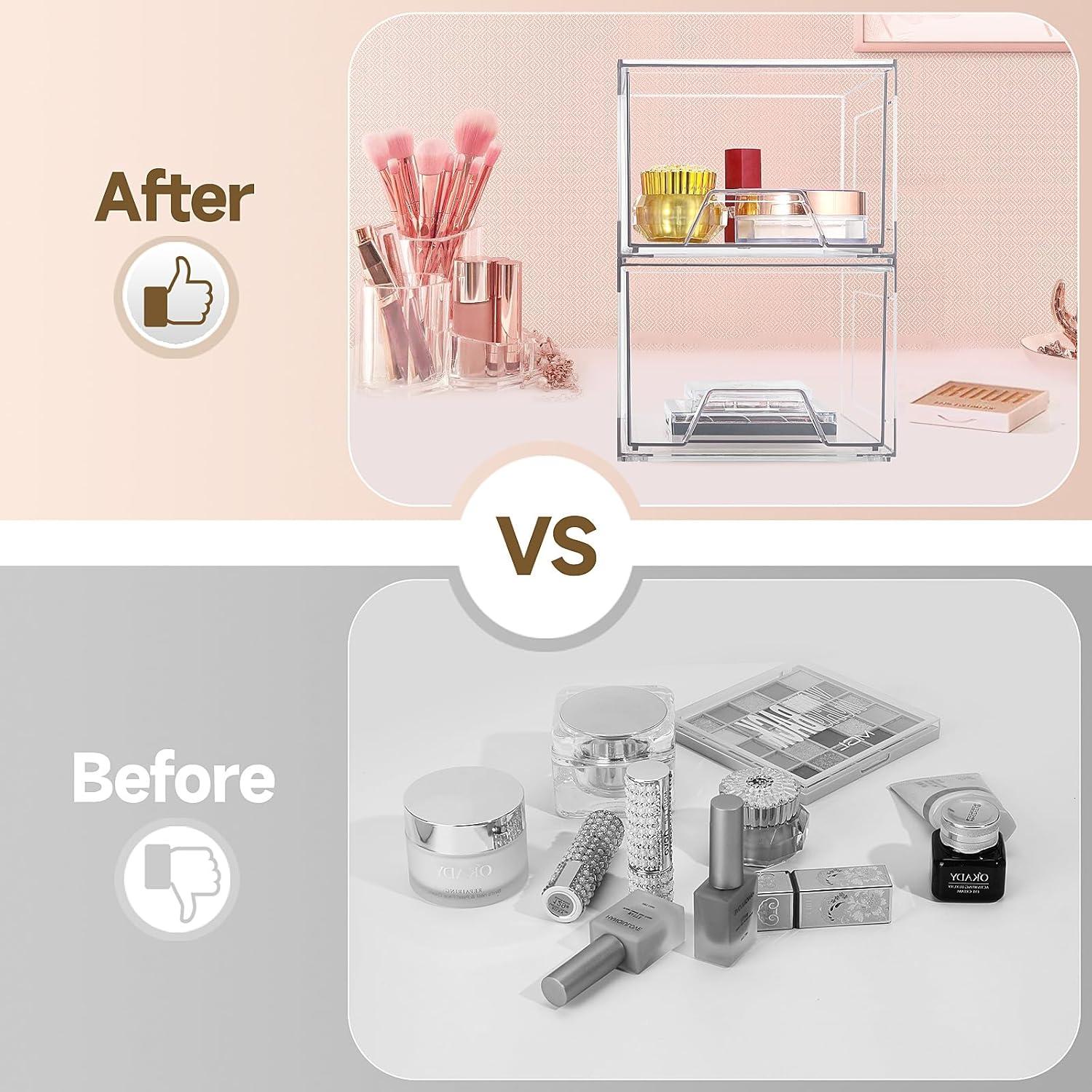 Organizadores apilables Damomo 2 piezas acrílico claro