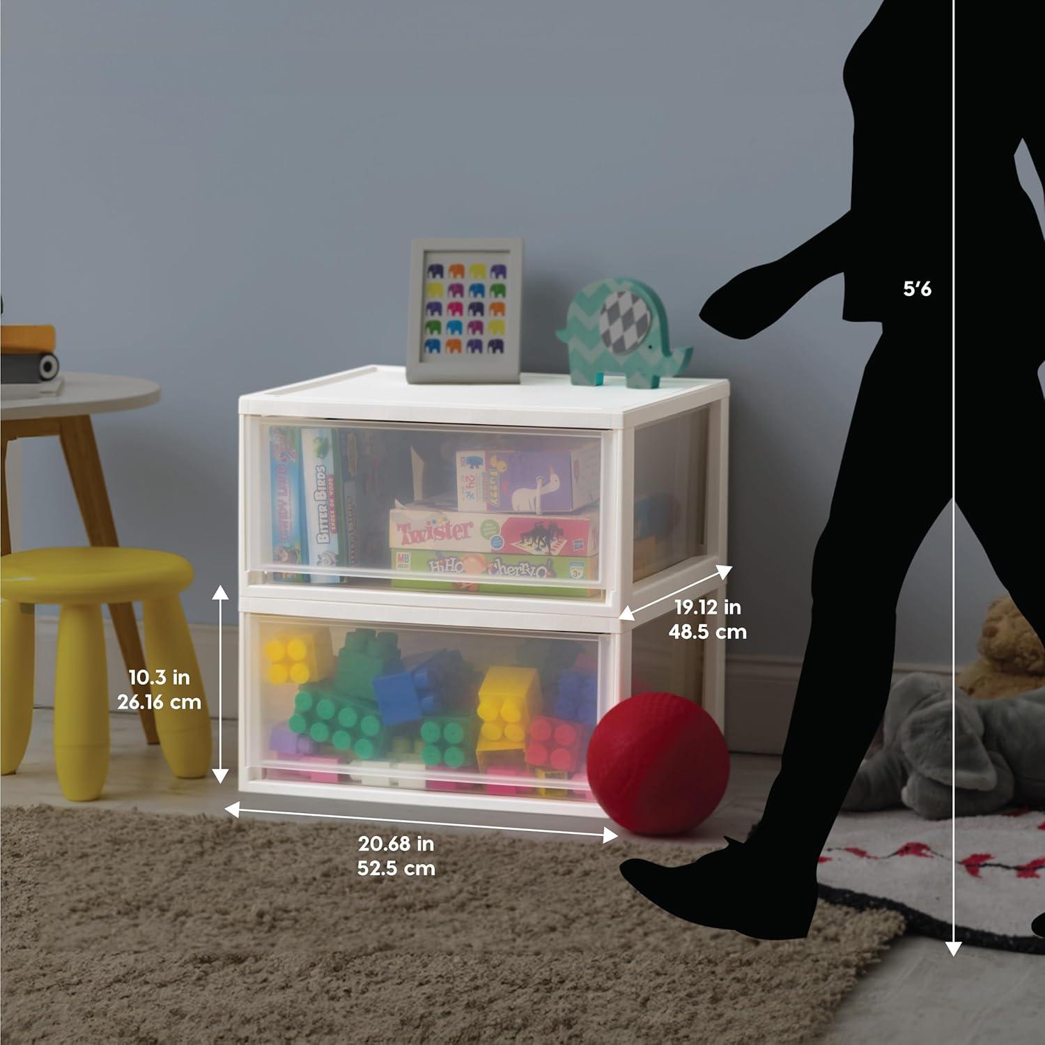 Cajones Apilables IRIS USA 44.5L 2-Pack Blanco