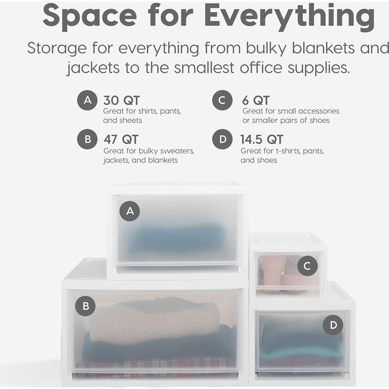 Cajones Apilables IRIS USA 44.5L 2-Pack Blanco