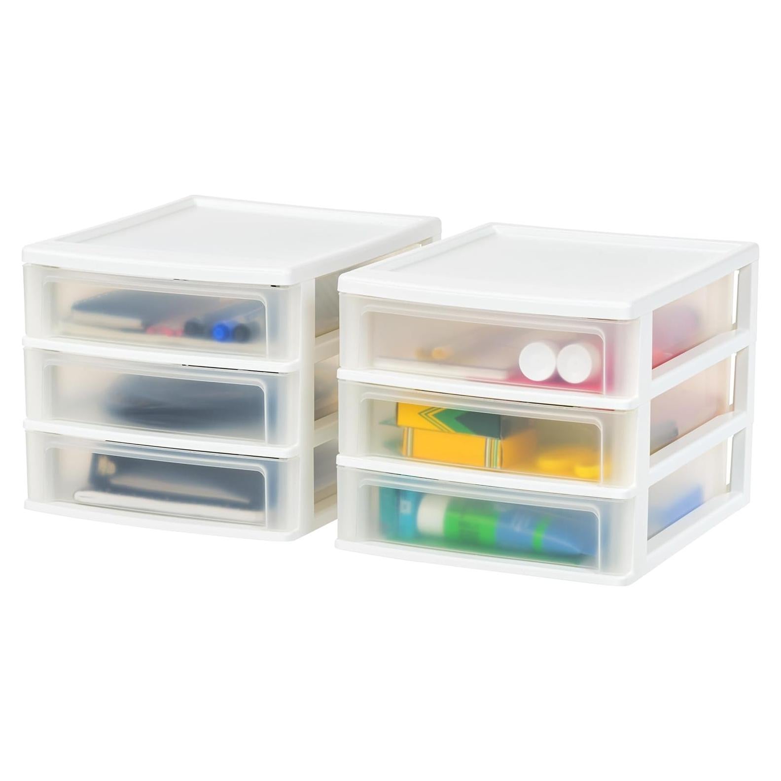 Organizador de Escritorio IRIS USA 3 Cajones Blanco Paquete 2