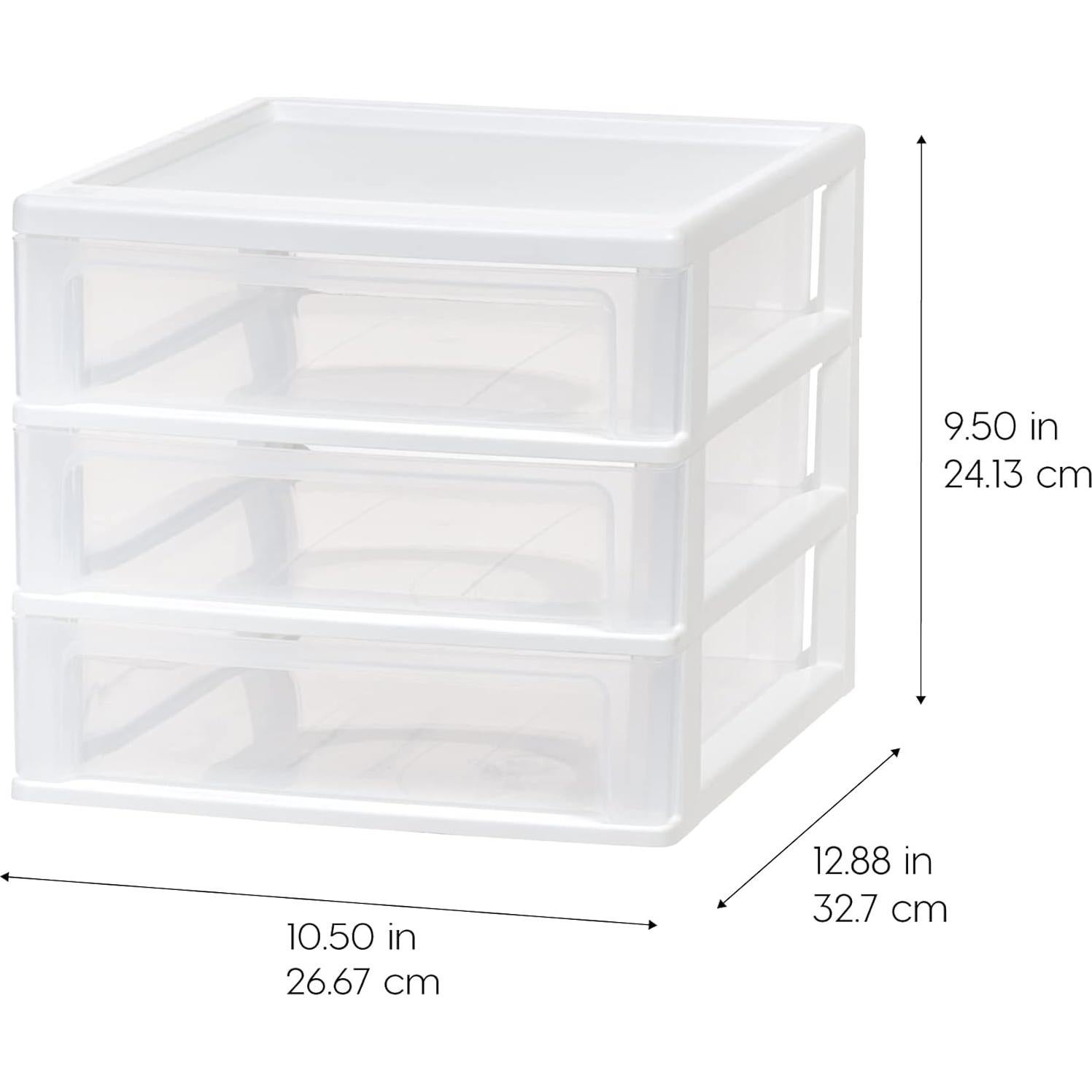 Organizador de Escritorio IRIS USA 3 Cajones Blanco Paquete 2