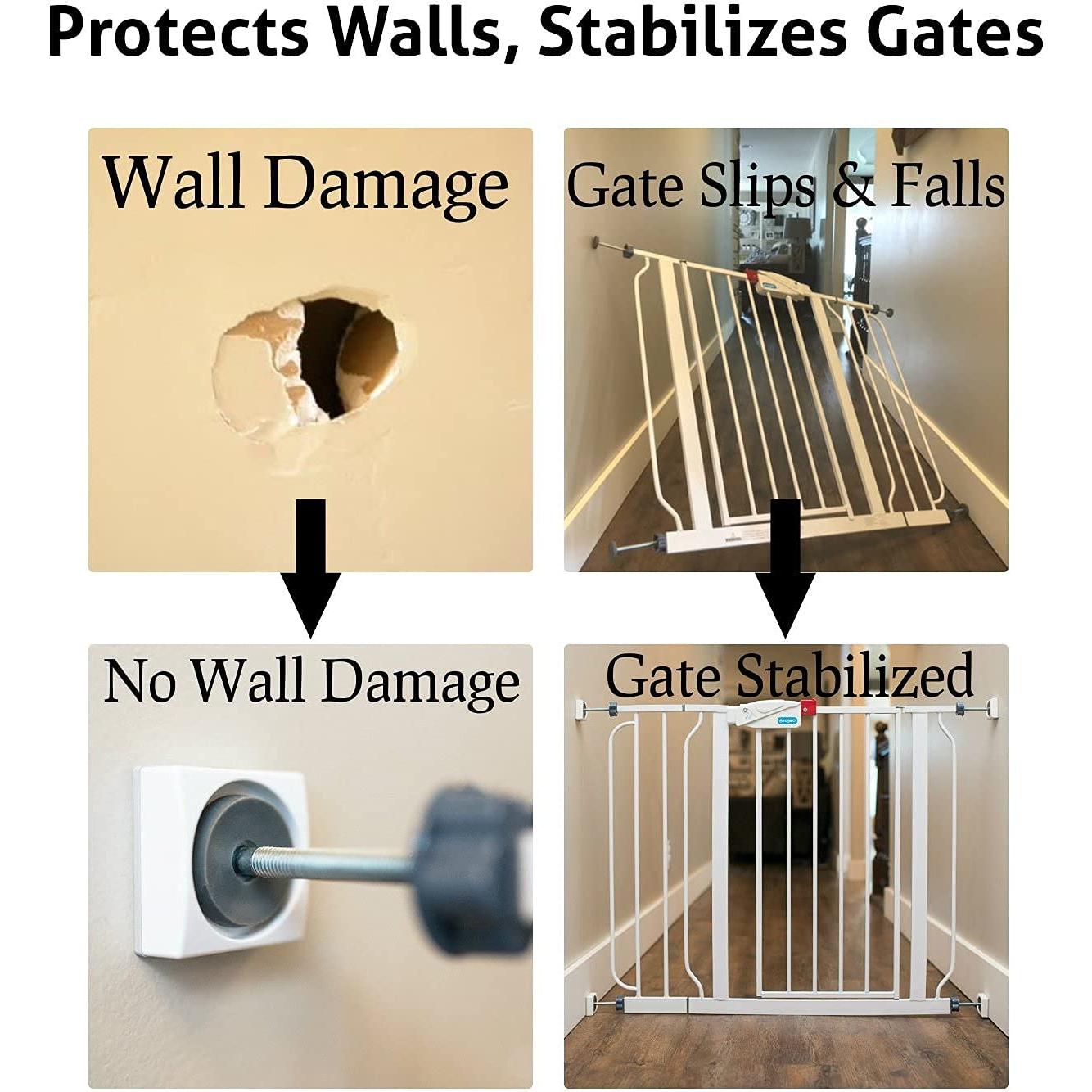 Wall Nanny Mini - Protector de Pared para Puertas Bebé Gris