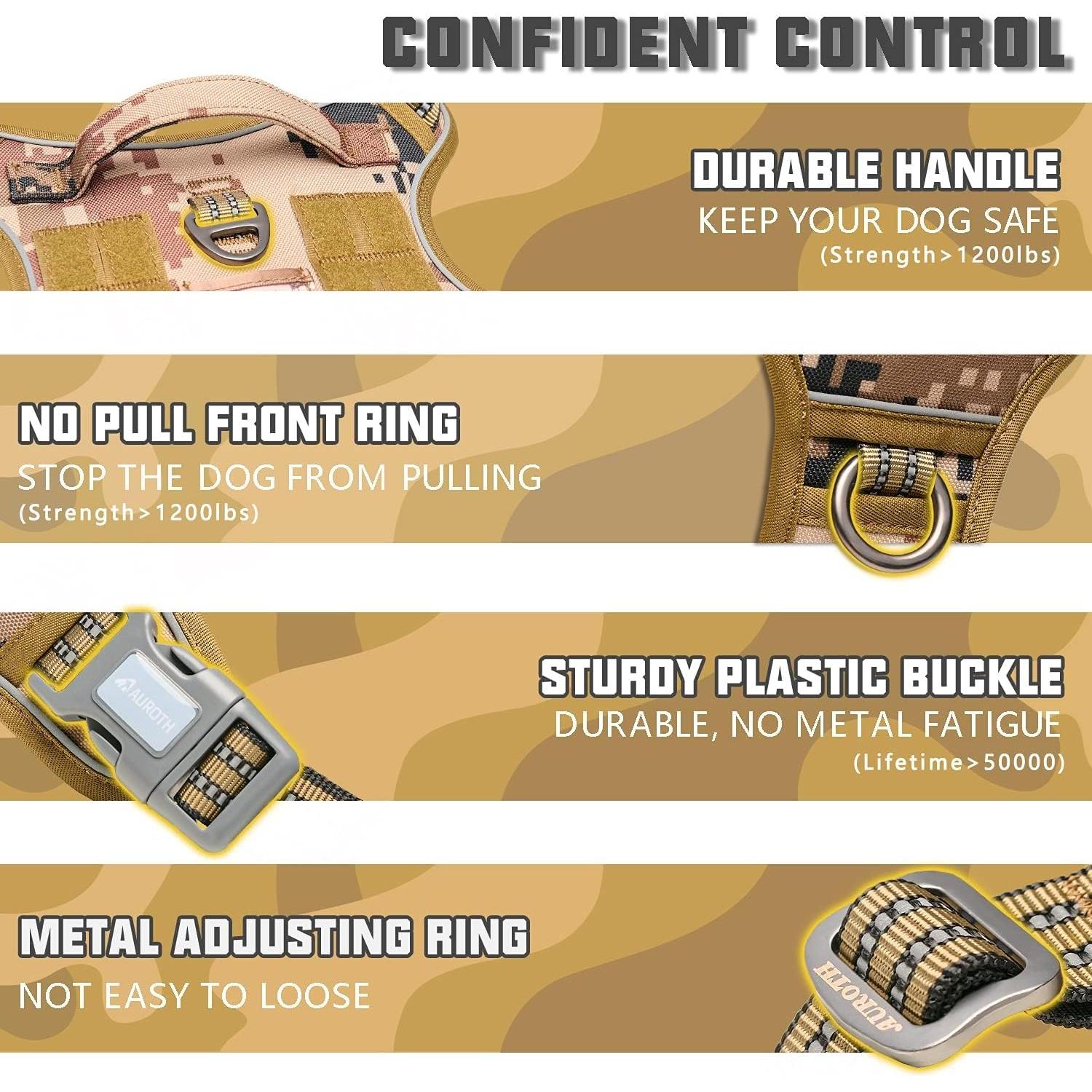 Arnés Táctico Auroth XL para Perros Grandes Ajustable