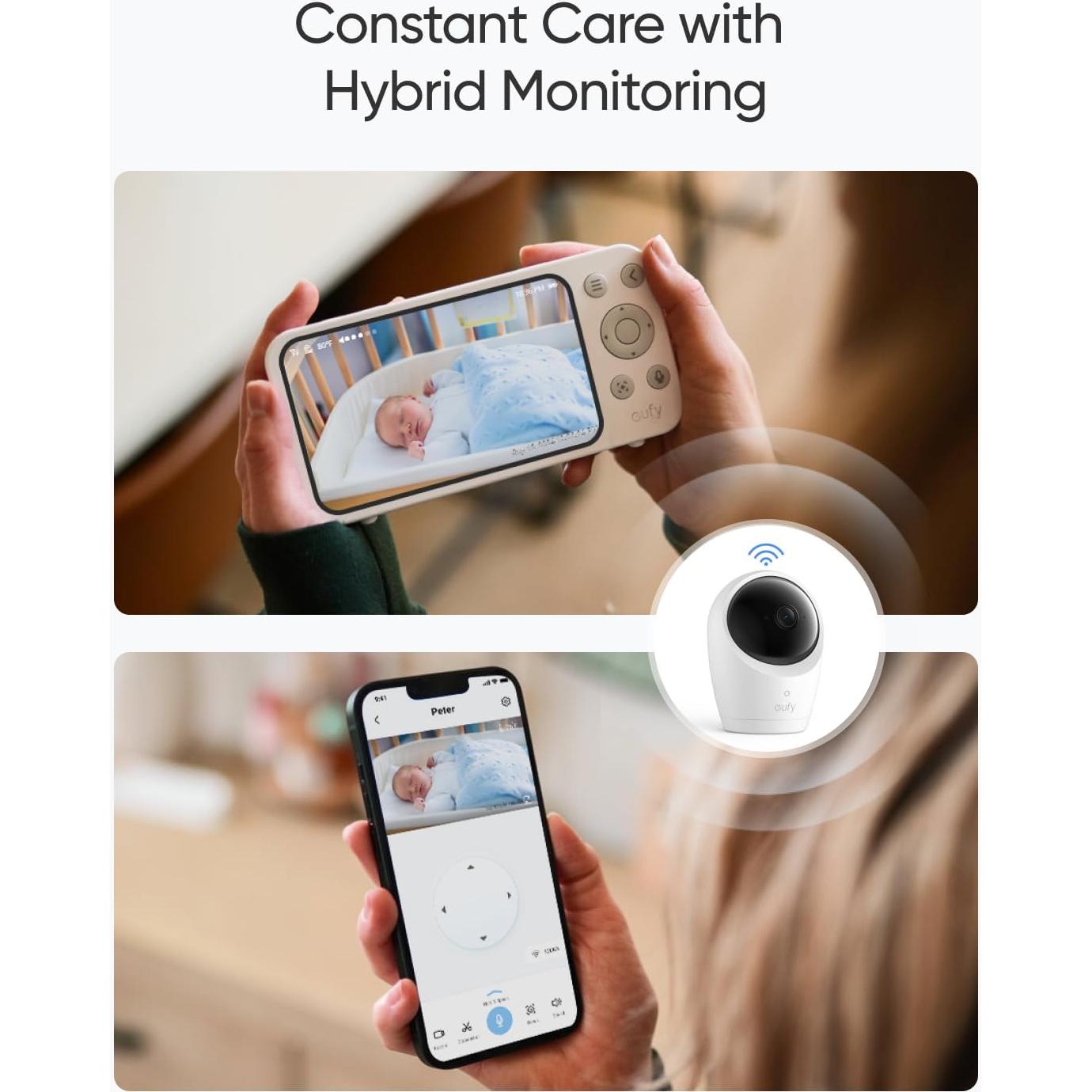 Monitor de Bebé Eufy E20 con Cámara 2K HD y Pantalla 5''