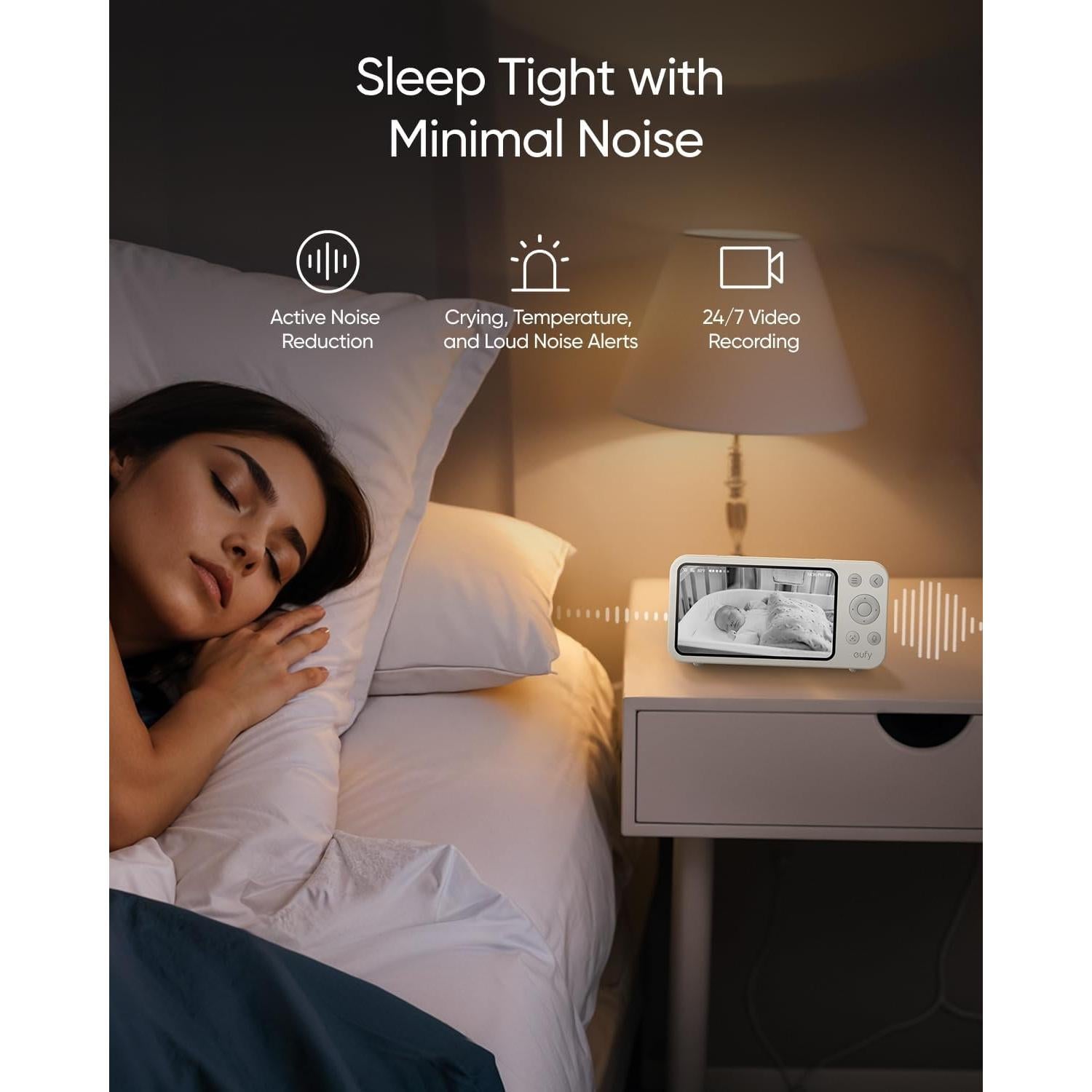Monitor de Bebé Eufy E20 con Cámara 2K HD y Pantalla 5''