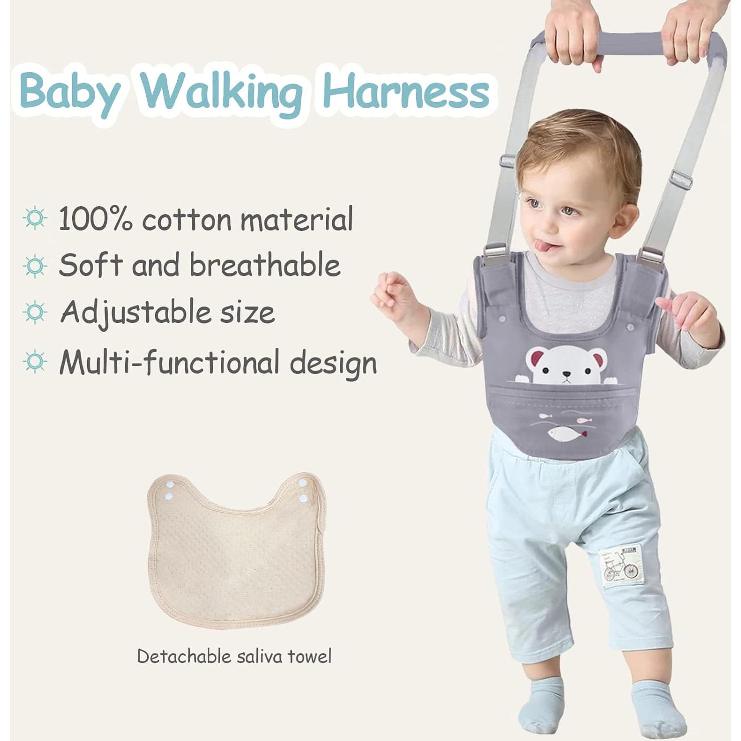 Arnés de Caminata para Bebés Gris - Ajustable 9-24 Meses