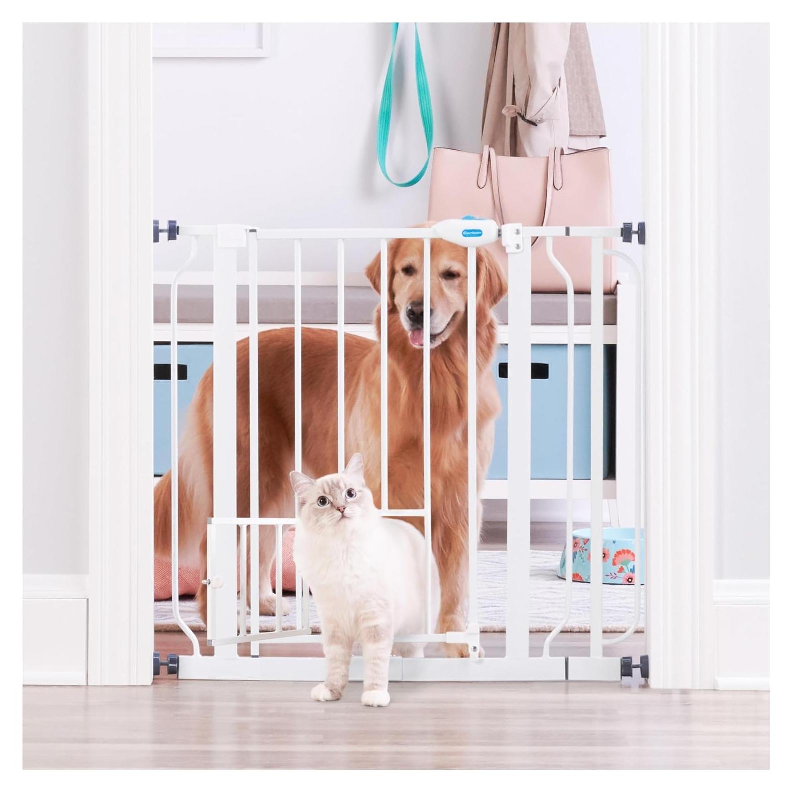 Puerta para Mascotas Carlson Extra Ancha 73.7-92.7 cm Blanca