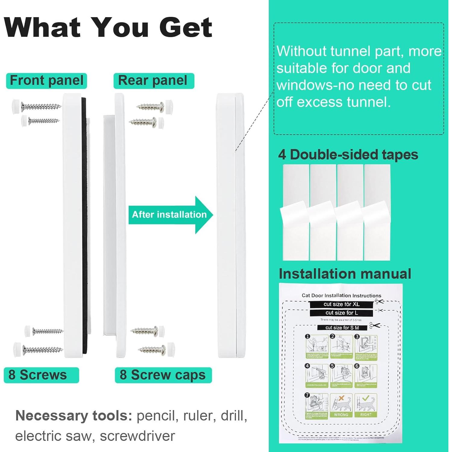 Puerta para Gatos Lessmon Mediana 19.05x19.56 cm con Cerradura