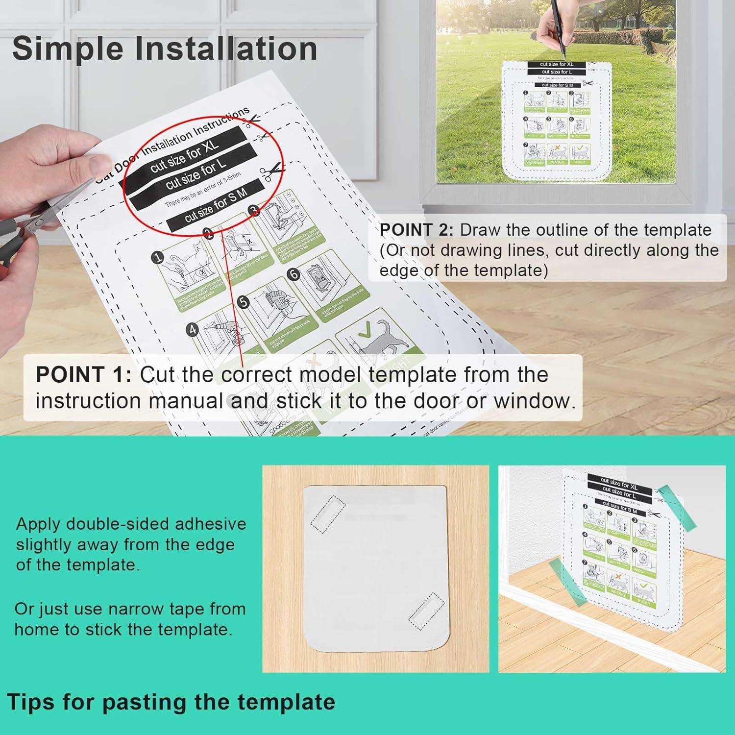 Puerta para Gatos Lessmon Mediana 19.05x19.56 cm con Cerradura