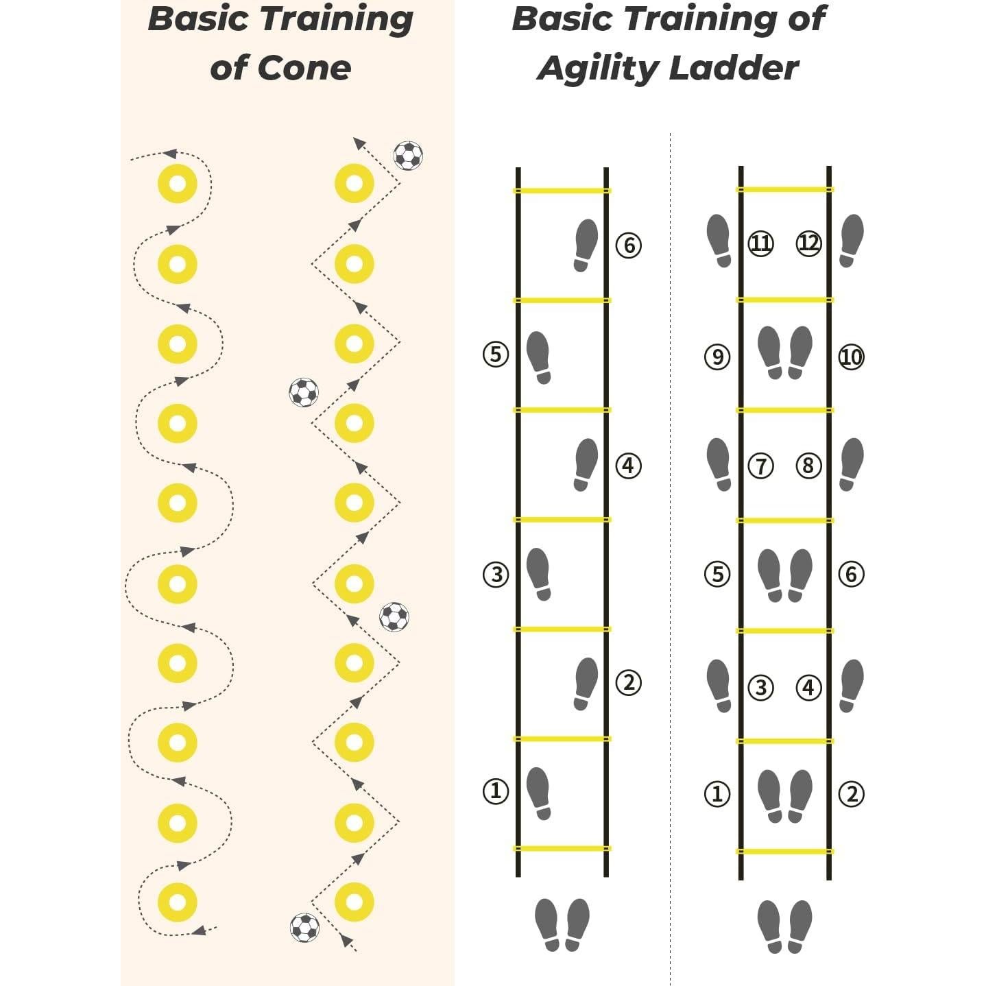 Escalera de Agilidad GHB 6,10 m 12 Peldaños y 4 Vallas