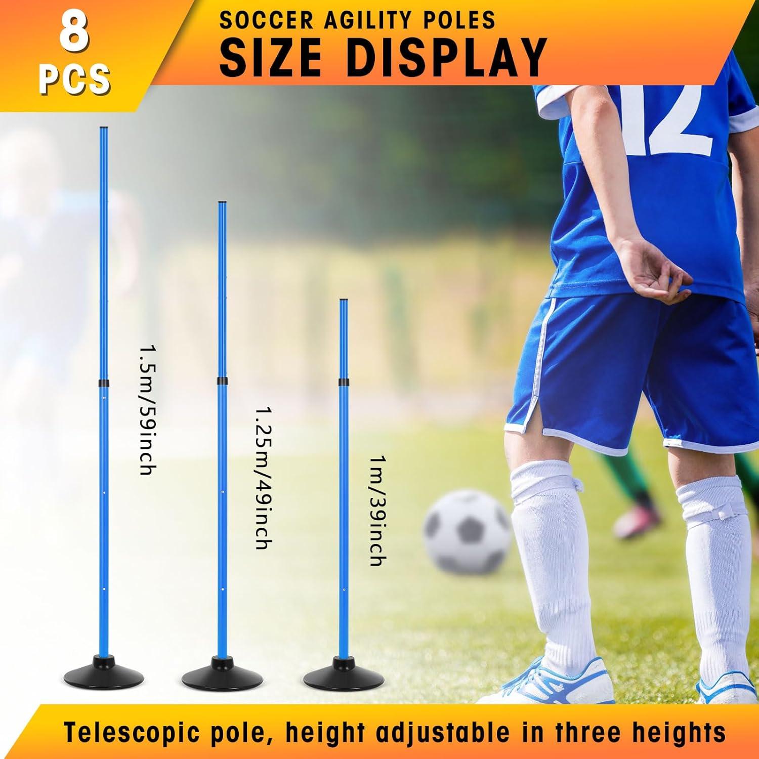 Postes de Agilidad Sonwyoung 8 Pcs PVC con Base de Goma