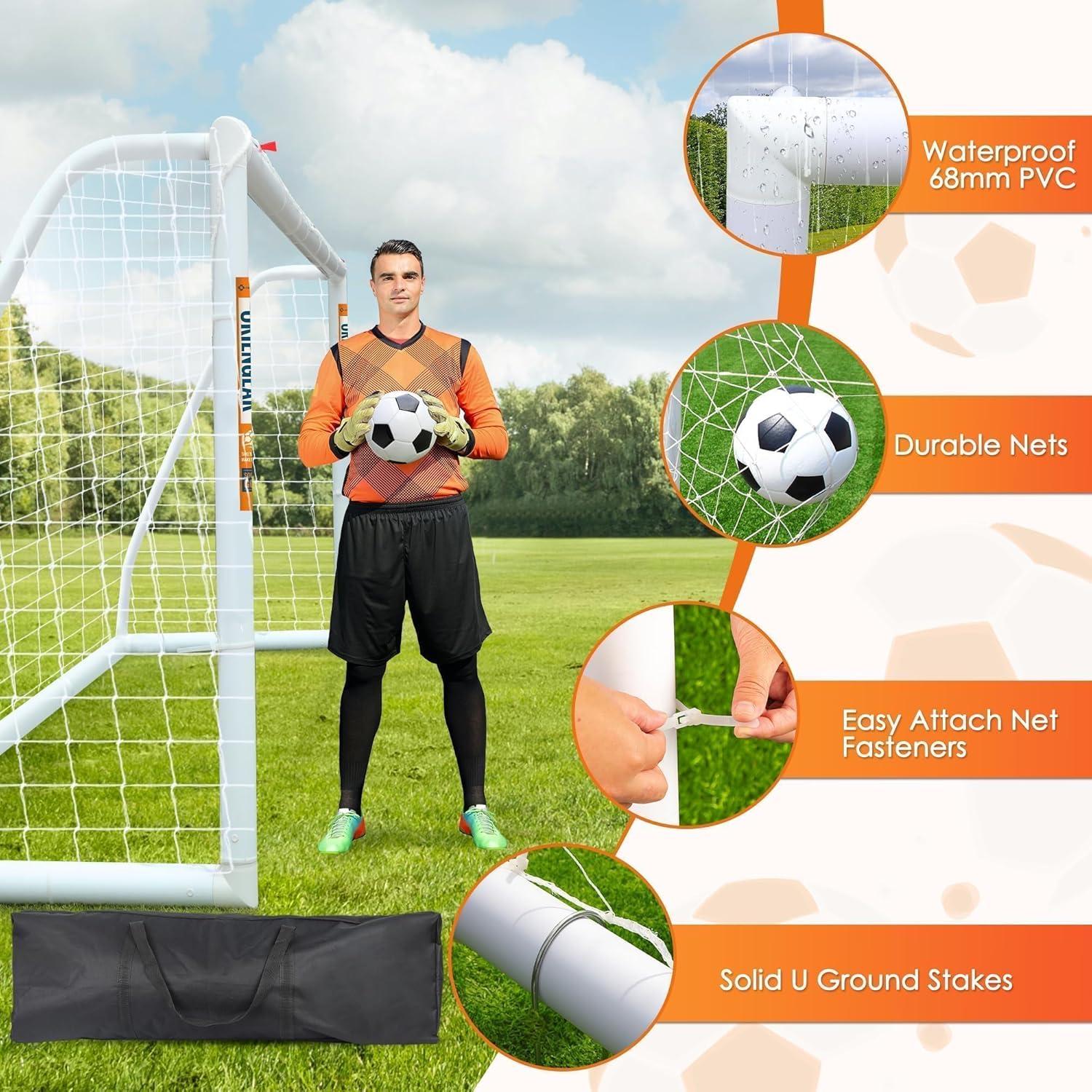 Portería de Fútbol ORIENGEAR 2.44x1.83m con Discos de Entrenamiento