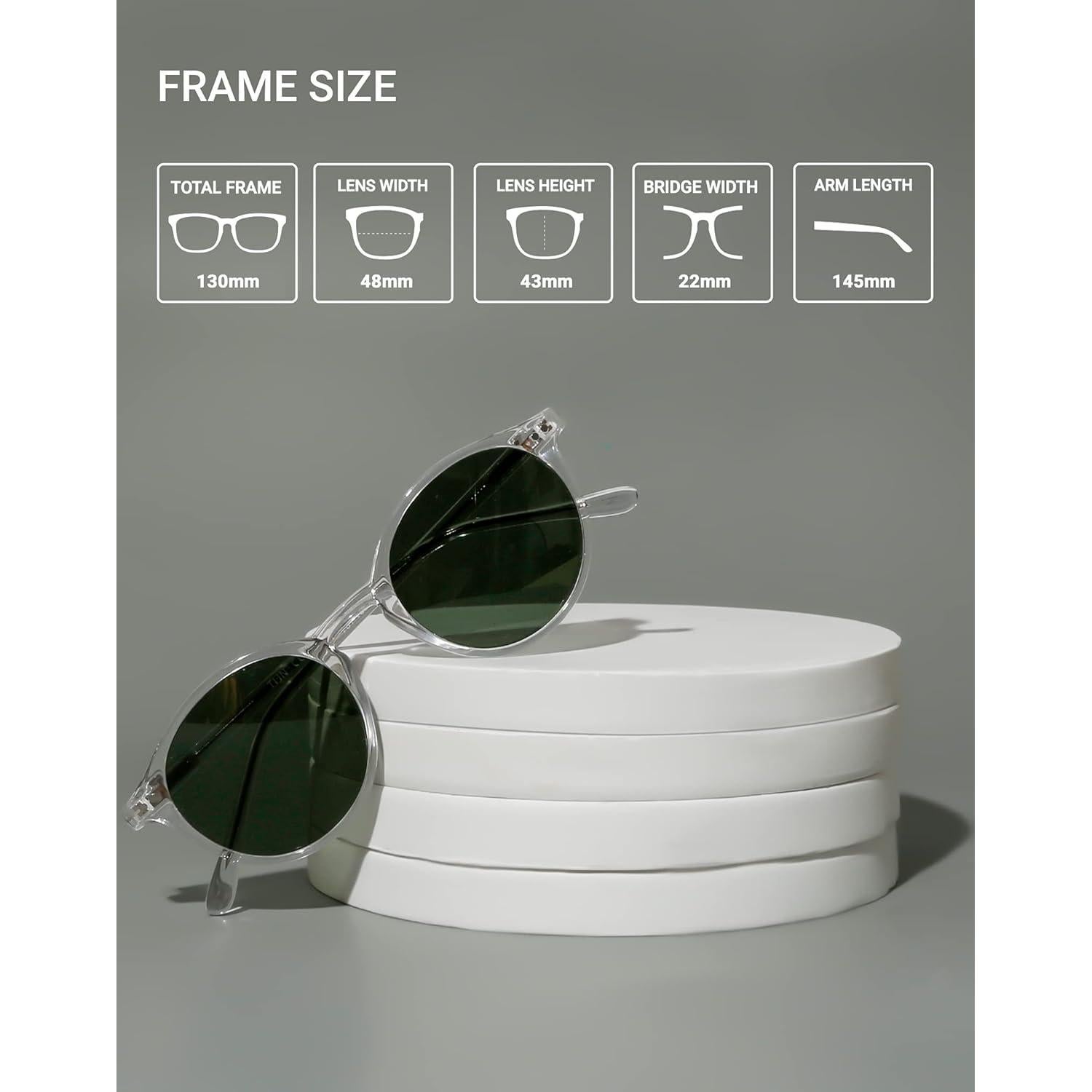 Gafas de sol redondas TIJN UV400 polarizadas para mujer y hombre