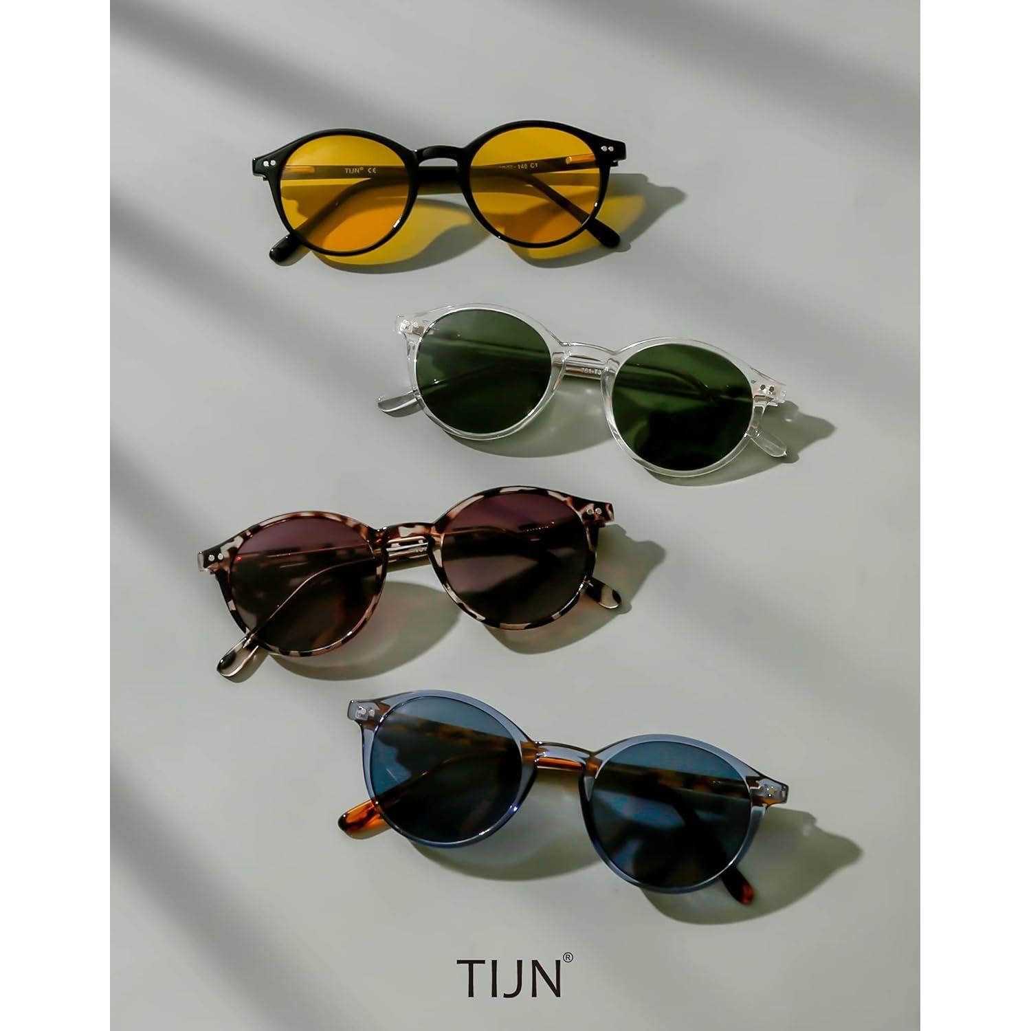 Gafas de sol redondas TIJN UV400 polarizadas para mujer y hombre