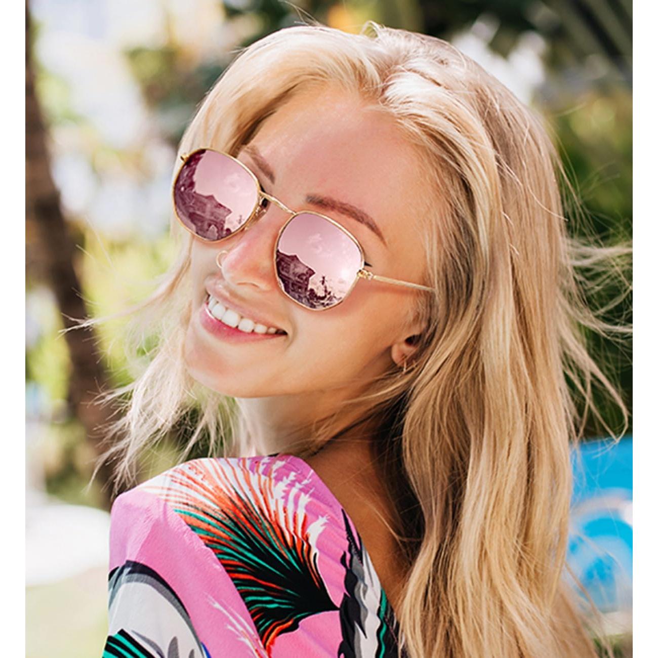 Gafas de sol polarizadas HJSTES hexagonales UV400 unisex